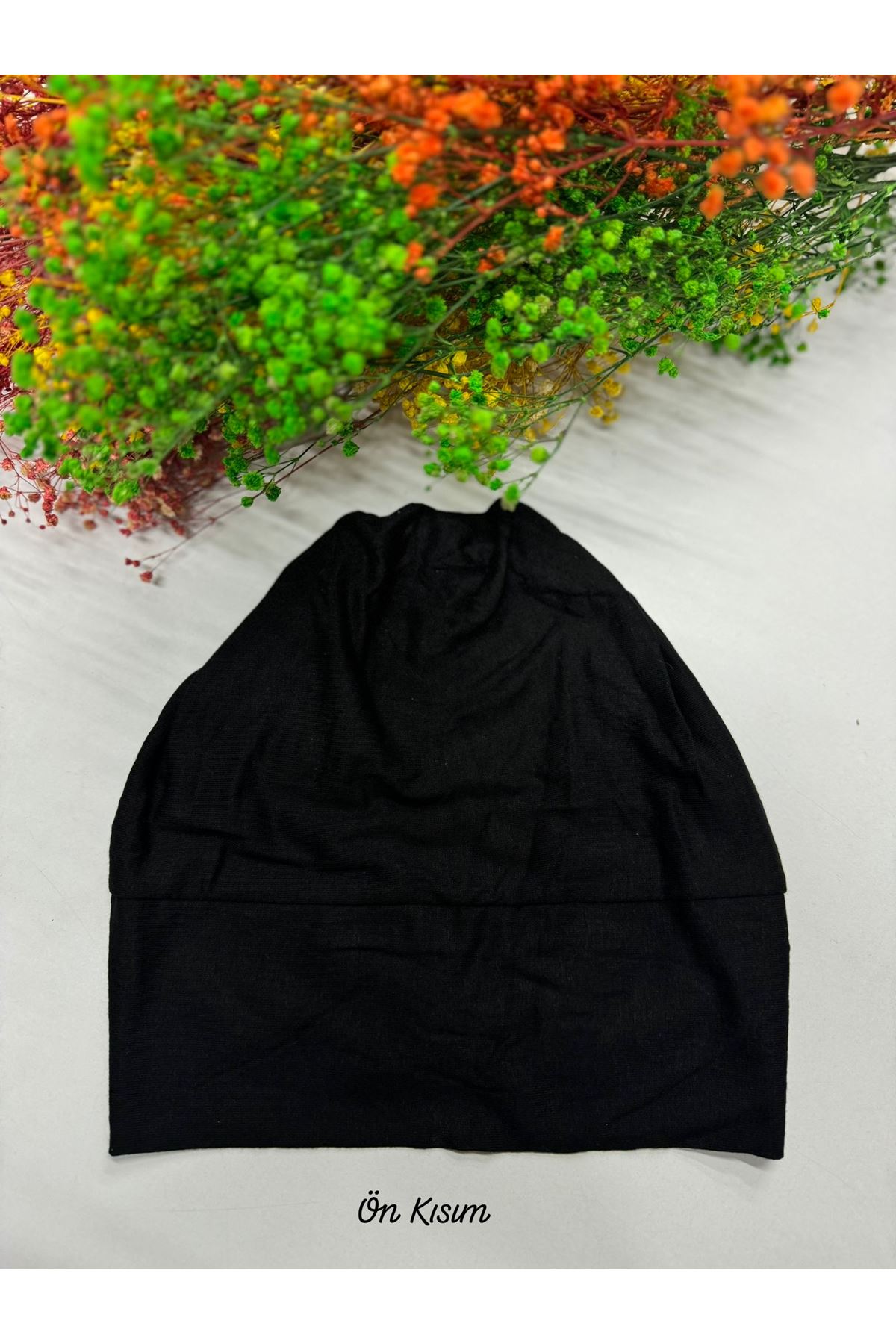 Likralı Geçme Bone Siyah 