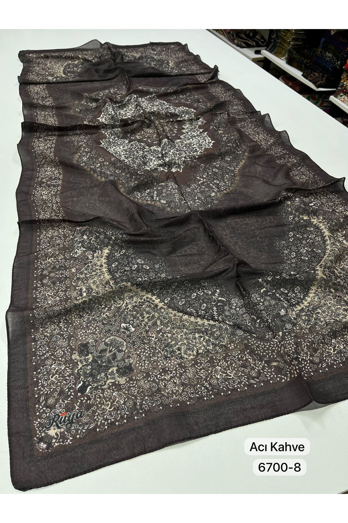 Rüya Organik Şal Kod:6700-8 (Acı Kahve)