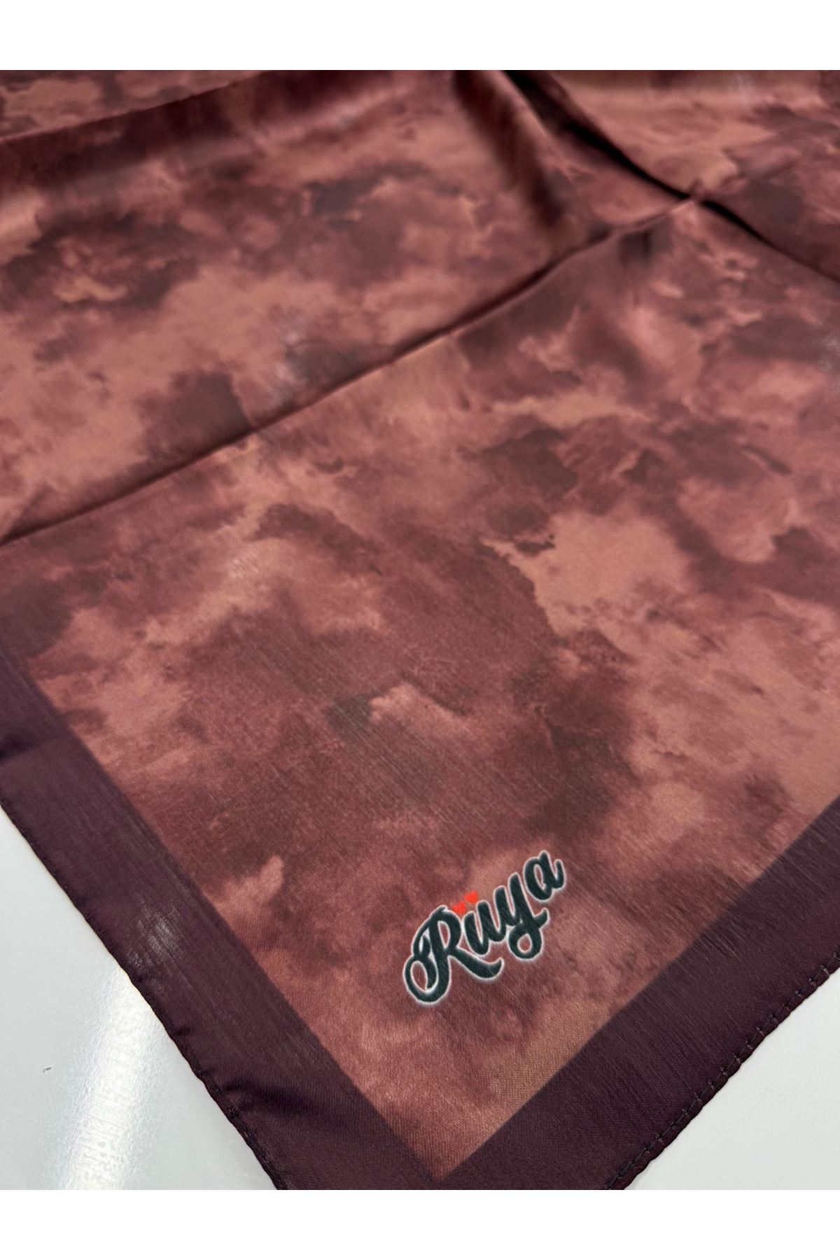 Bulut Desen Pırıltı Eşarp (Bordo-Vişne)