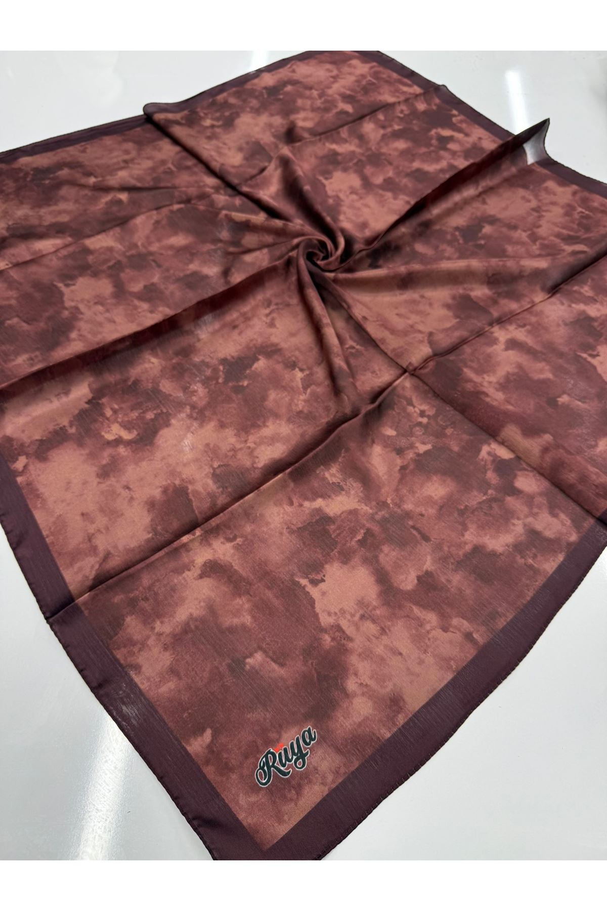 Bulut Desen Pırıltı Eşarp (Bordo-Vişne)