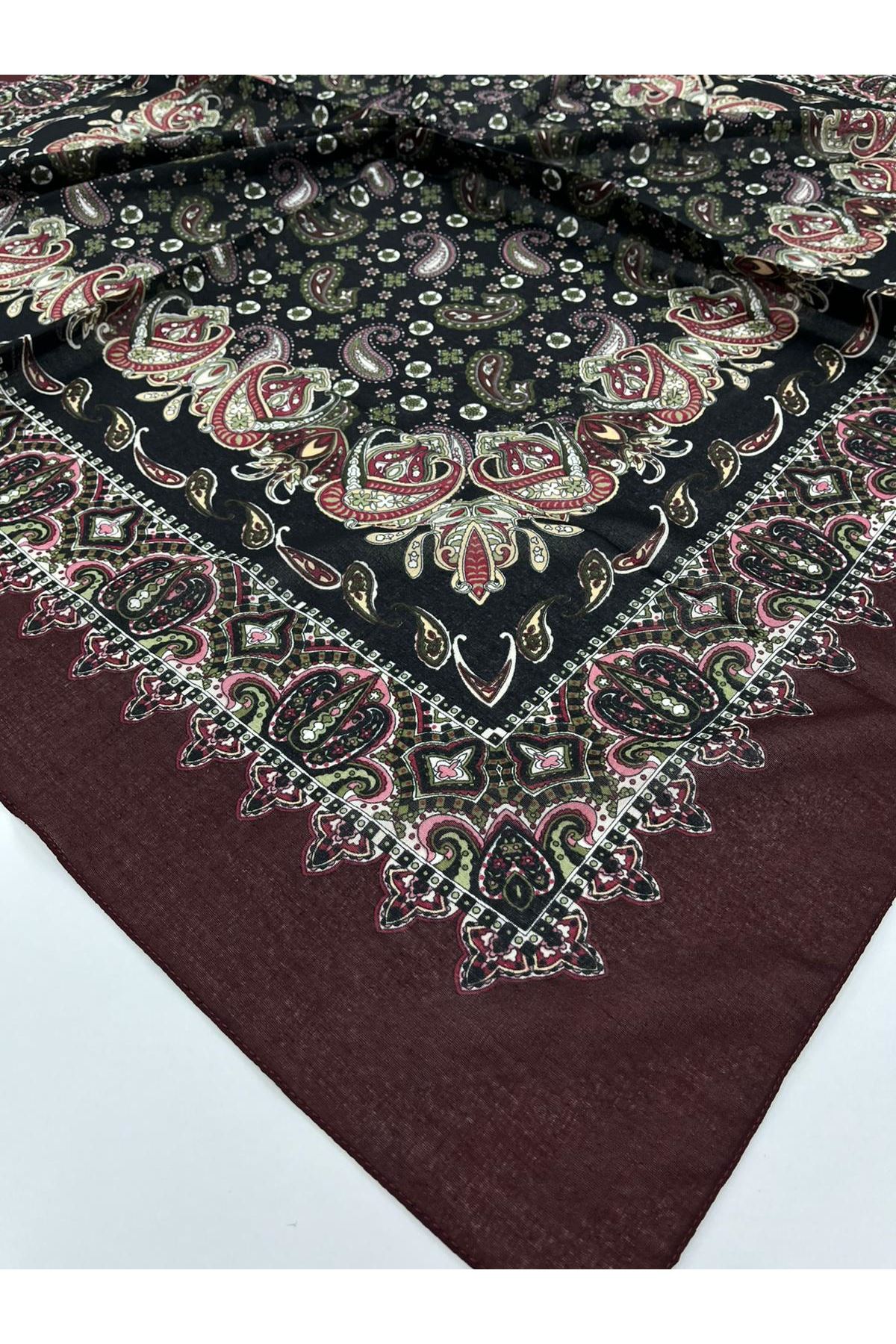 Çini Etnik Desen Naturel Eşarp   