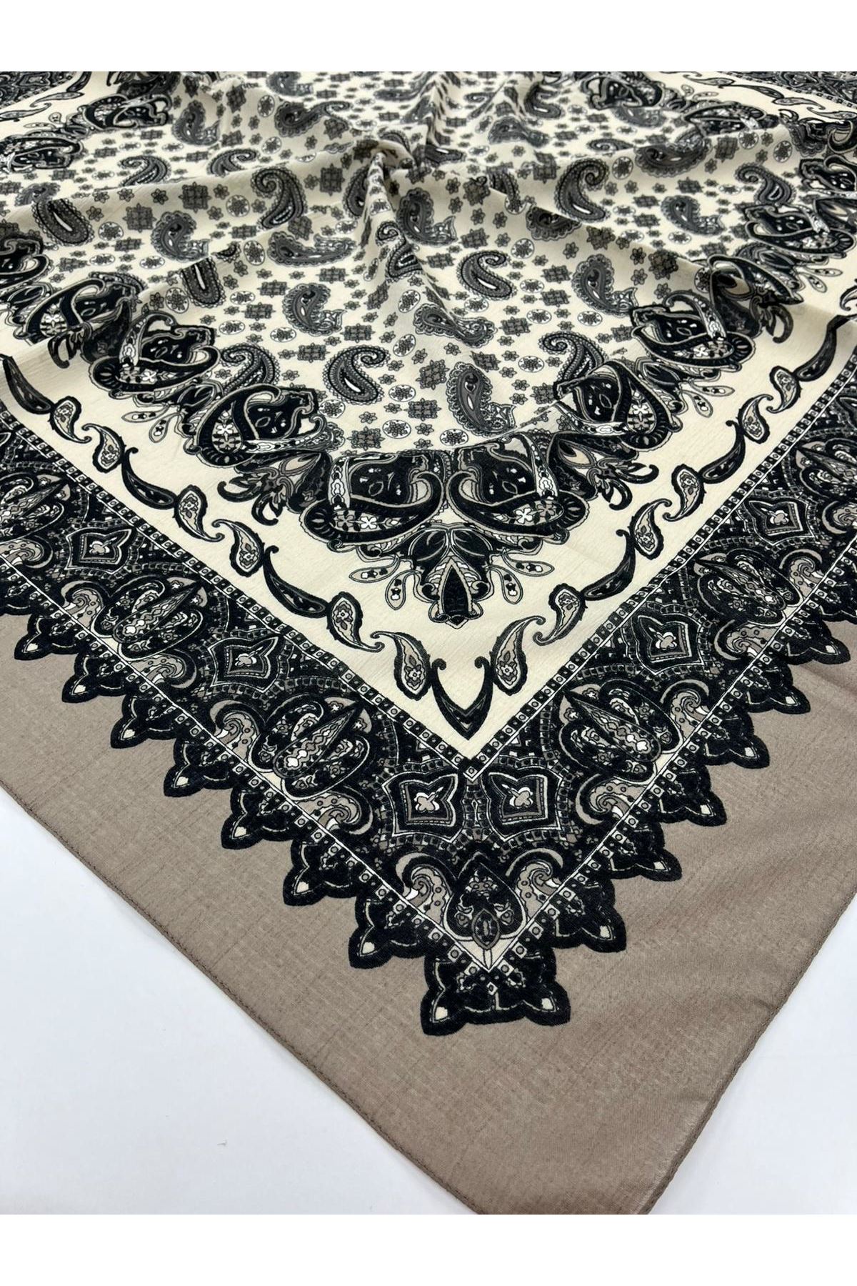 Çini Etnik Desen Naturel Eşarp   