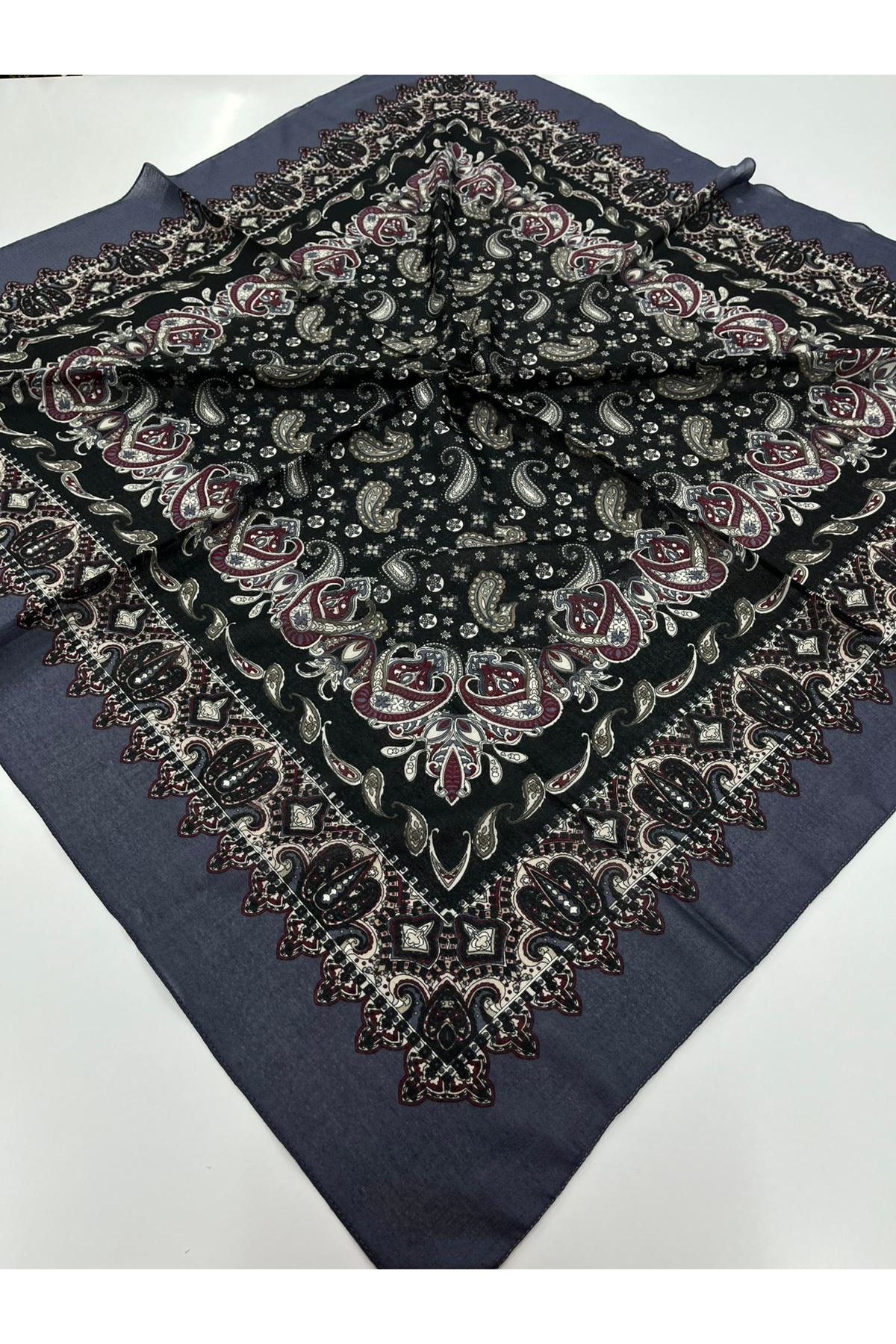 Çini Etnik Desen Naturel Eşarp