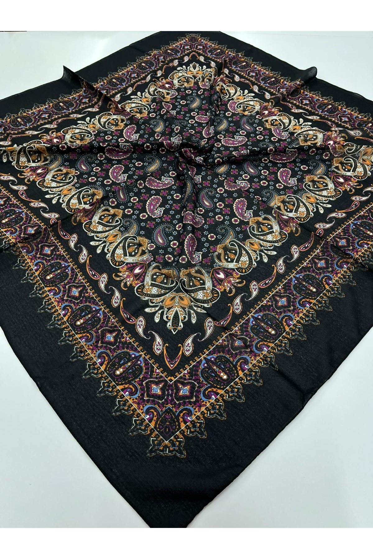 Çini Etnik Desen Naturel Eşarp    