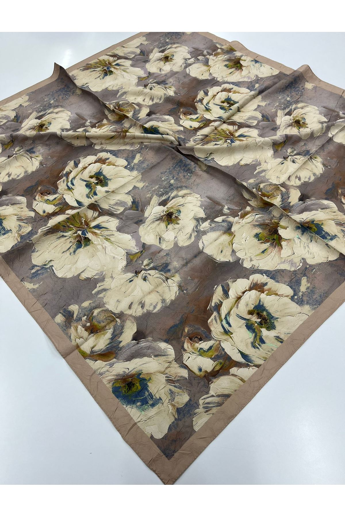 Gül Desen Bambu Kraş Eşarp  