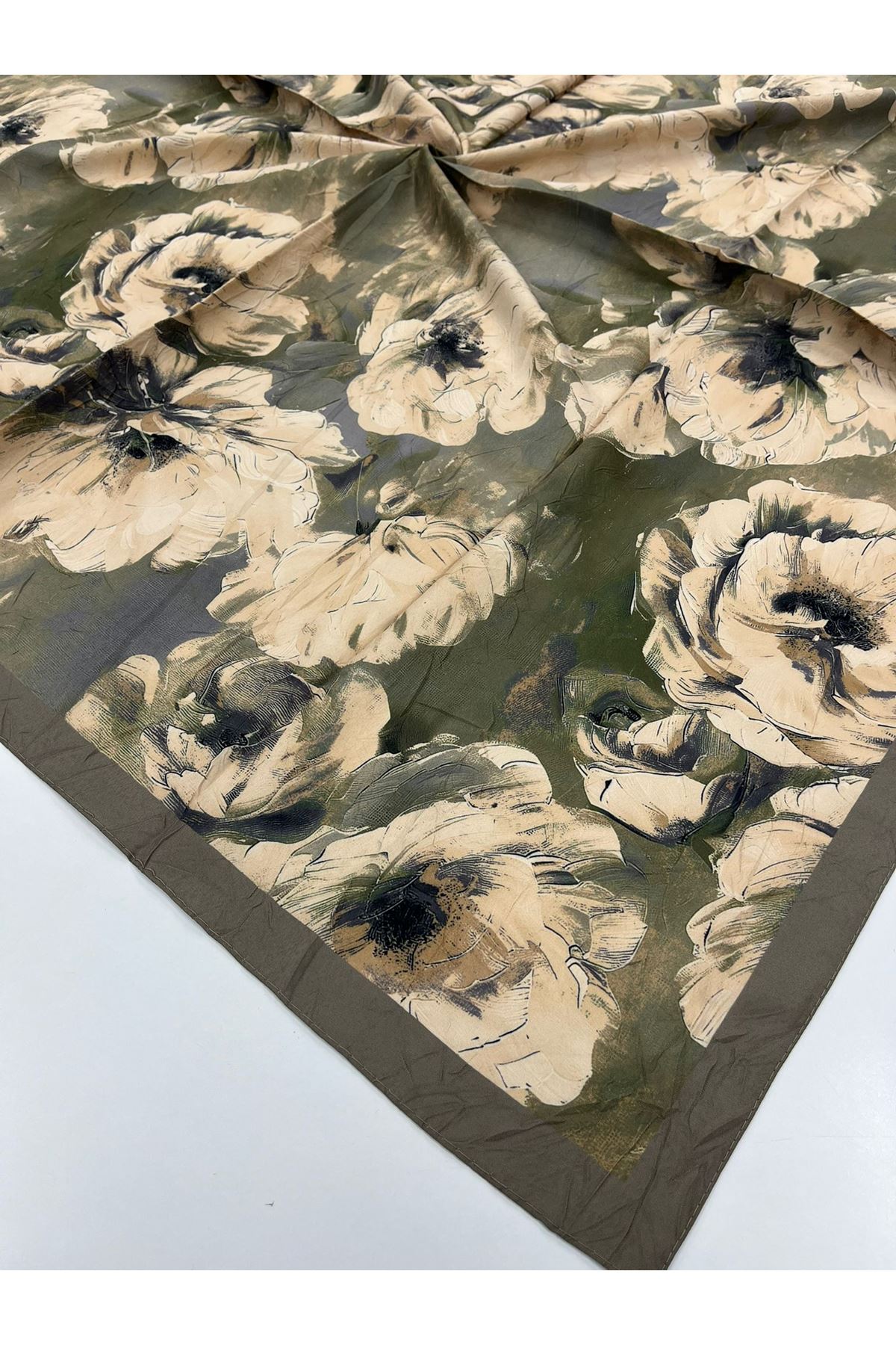 Gül Desen Bambu Kraş Eşarp  