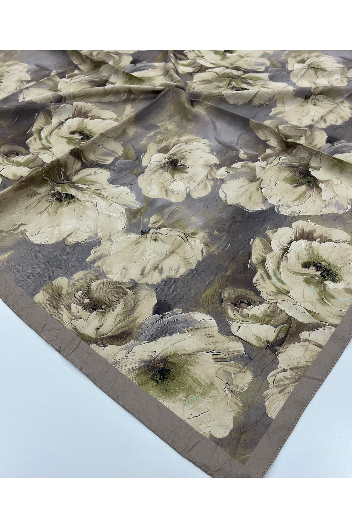 Gül Desen Bambu Kraş Eşarp     