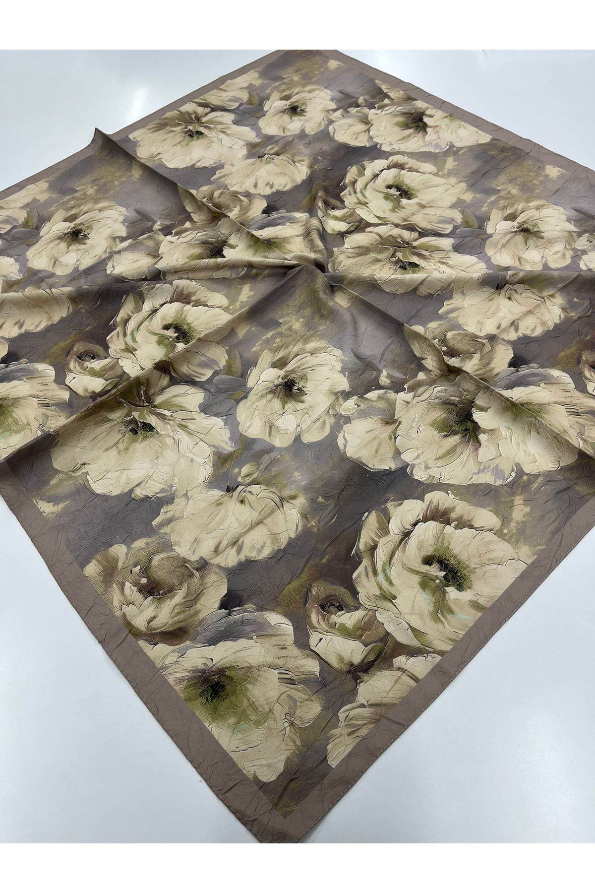 Gül Desen Bambu Kraş Eşarp     