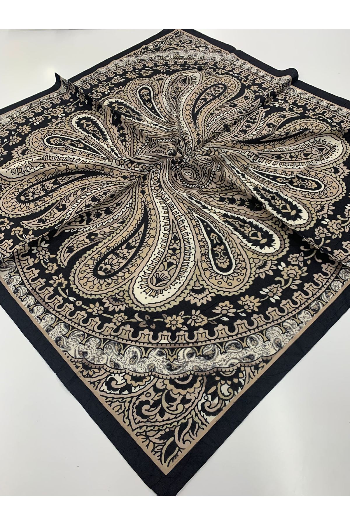 Etnik Desen Bambu Kraş Eşarp  