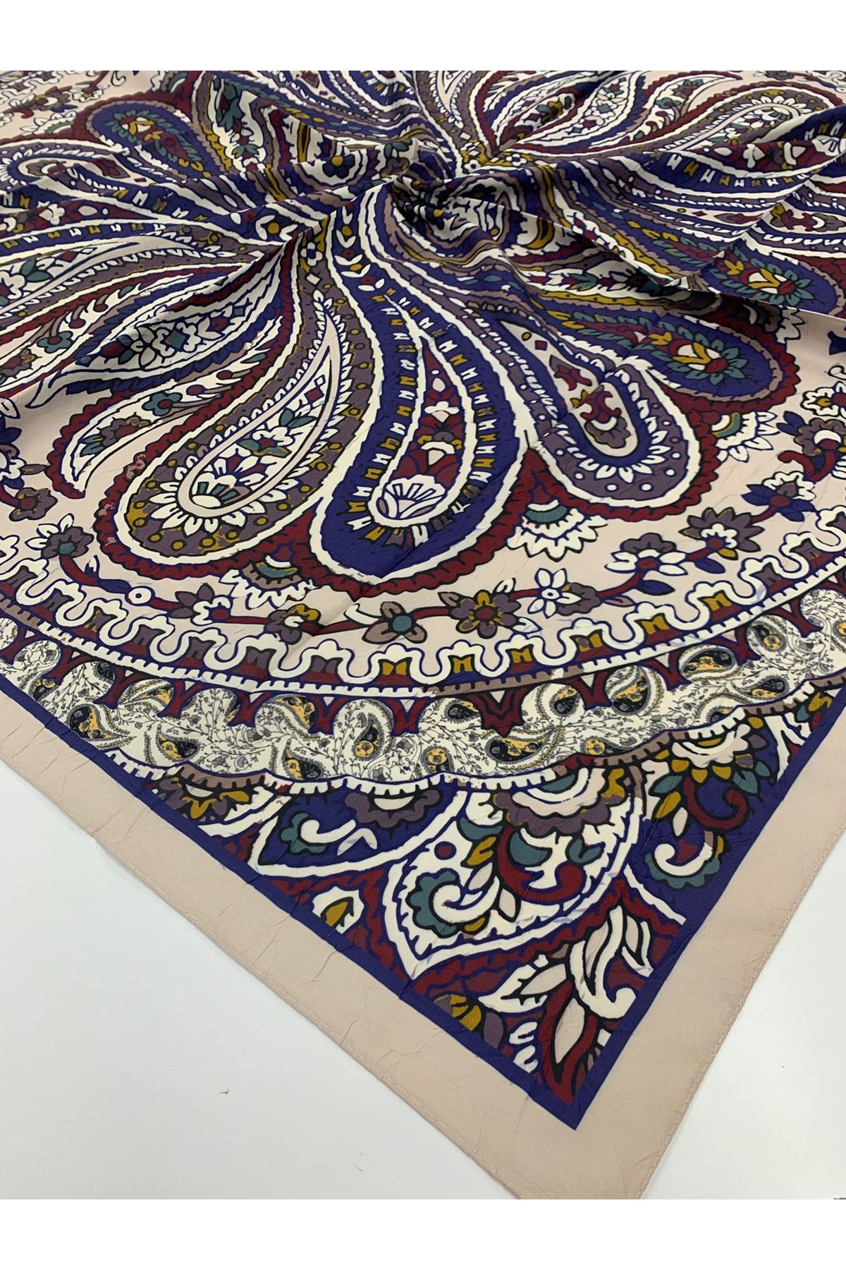 Etnik Desen Bambu Kraş Eşarp 