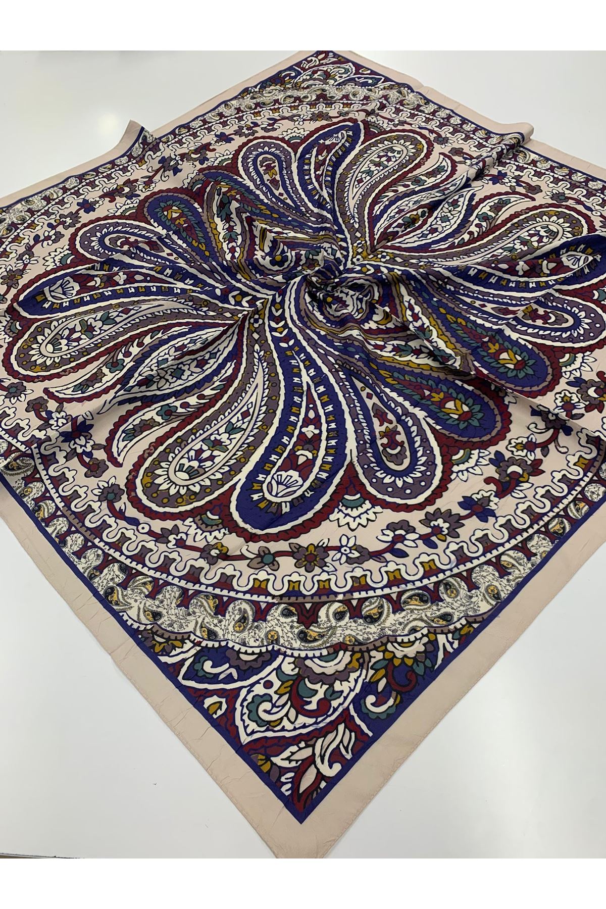 Etnik Desen Bambu Kraş Eşarp 