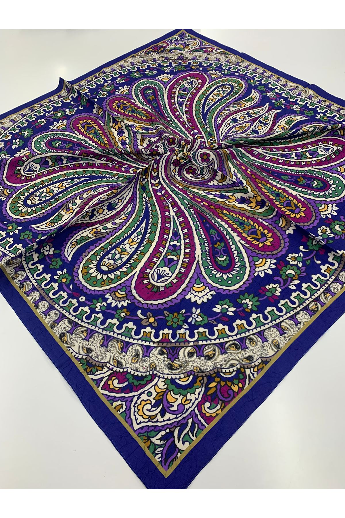 Etnik Desen Bambu Kraş Eşarp   