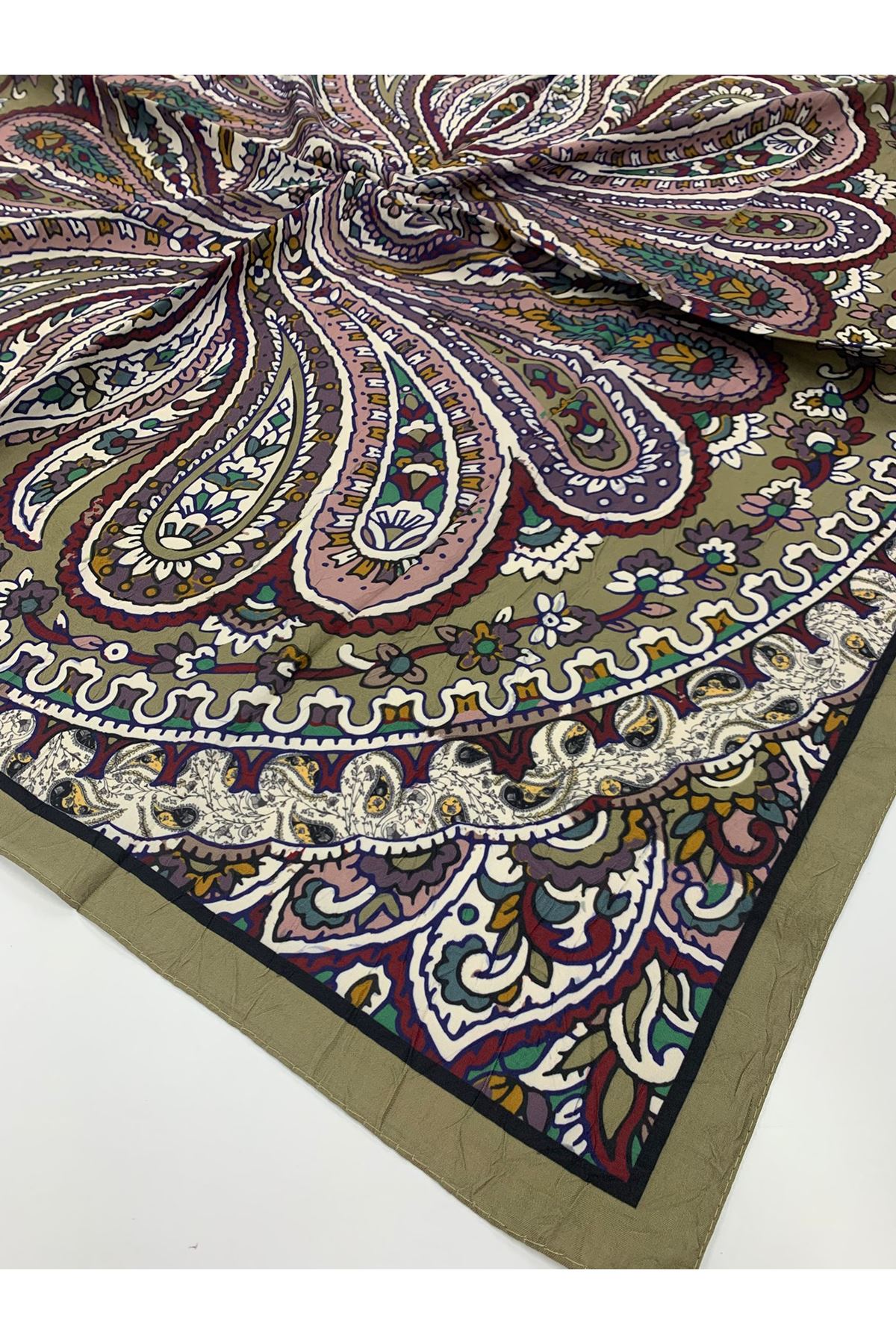 Etnik Desen Bambu Kraş Eşarp  