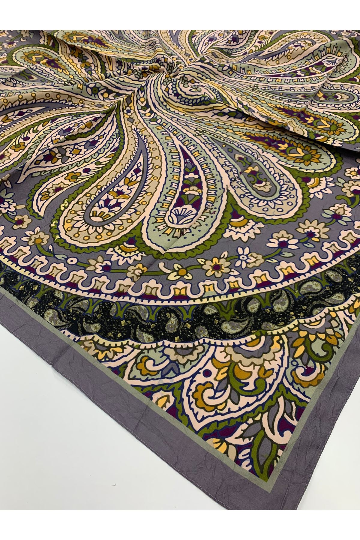 Etnik Desen Bambu Kraş Eşarp  