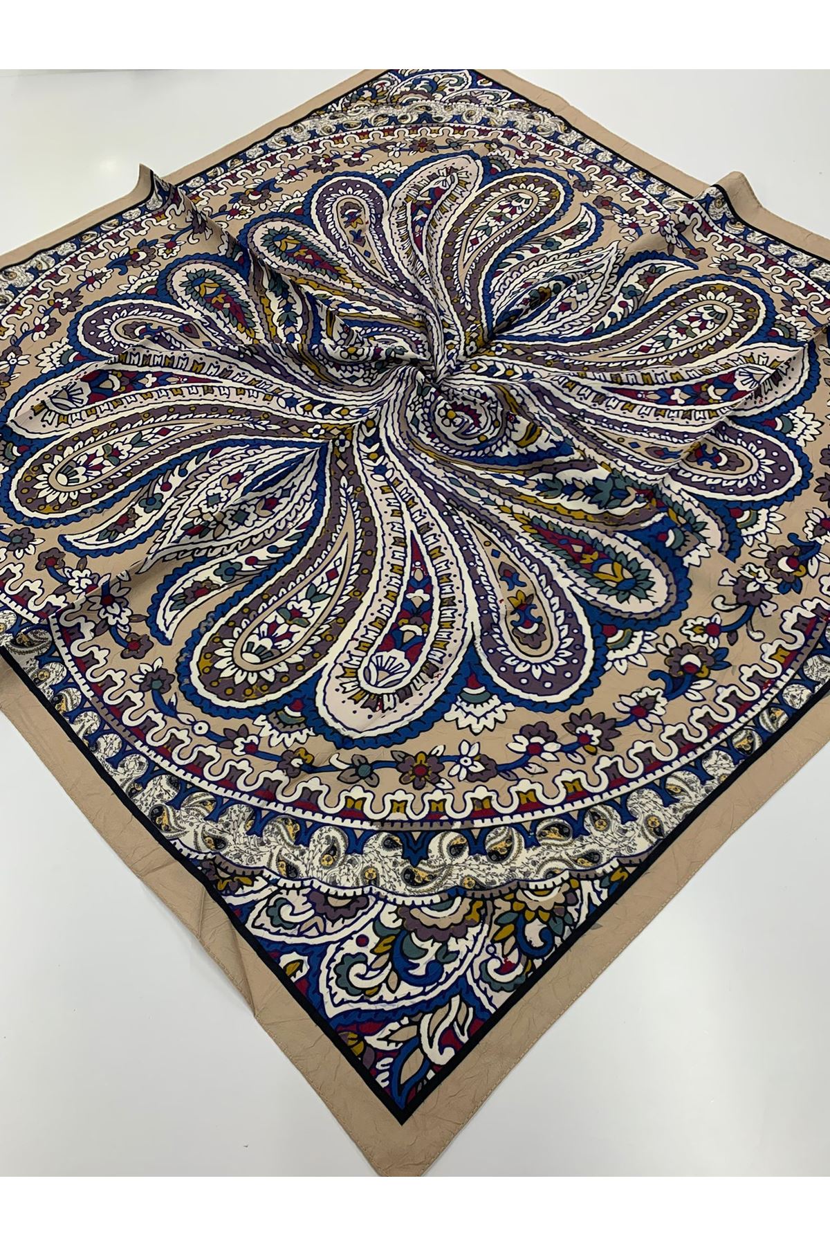 Etnik Desen Bambu Kraş Eşarp   