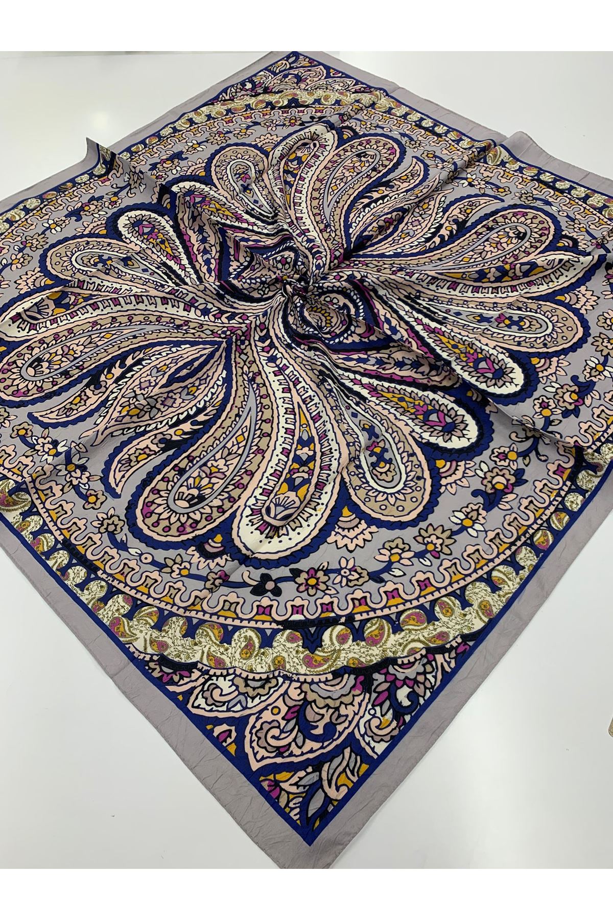 Etnik Desen Bambu Kraş Eşarp  