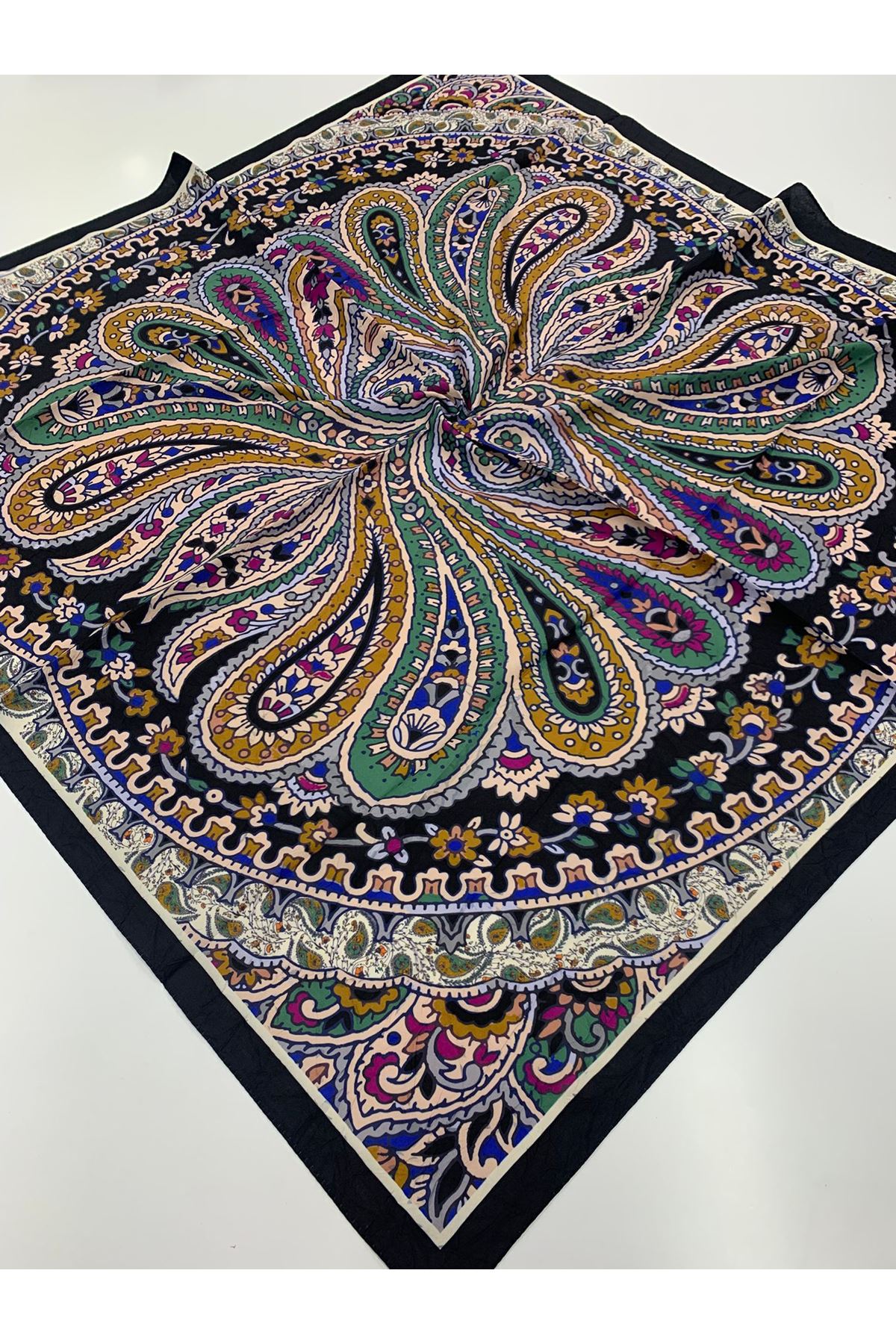 Etnik Desen Bambu Kraş Eşarp 