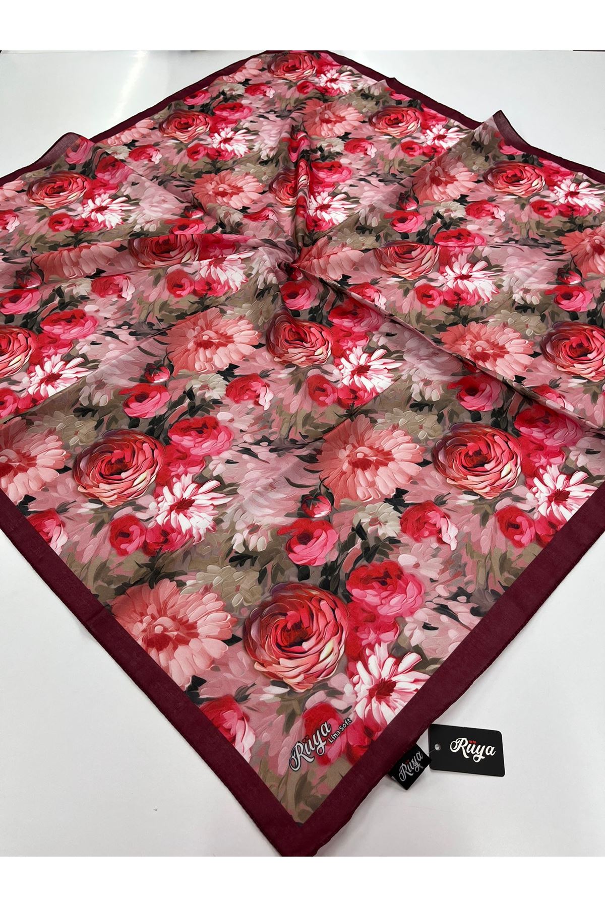 Rüya Lina Şakayık Desen Soft Eşarp