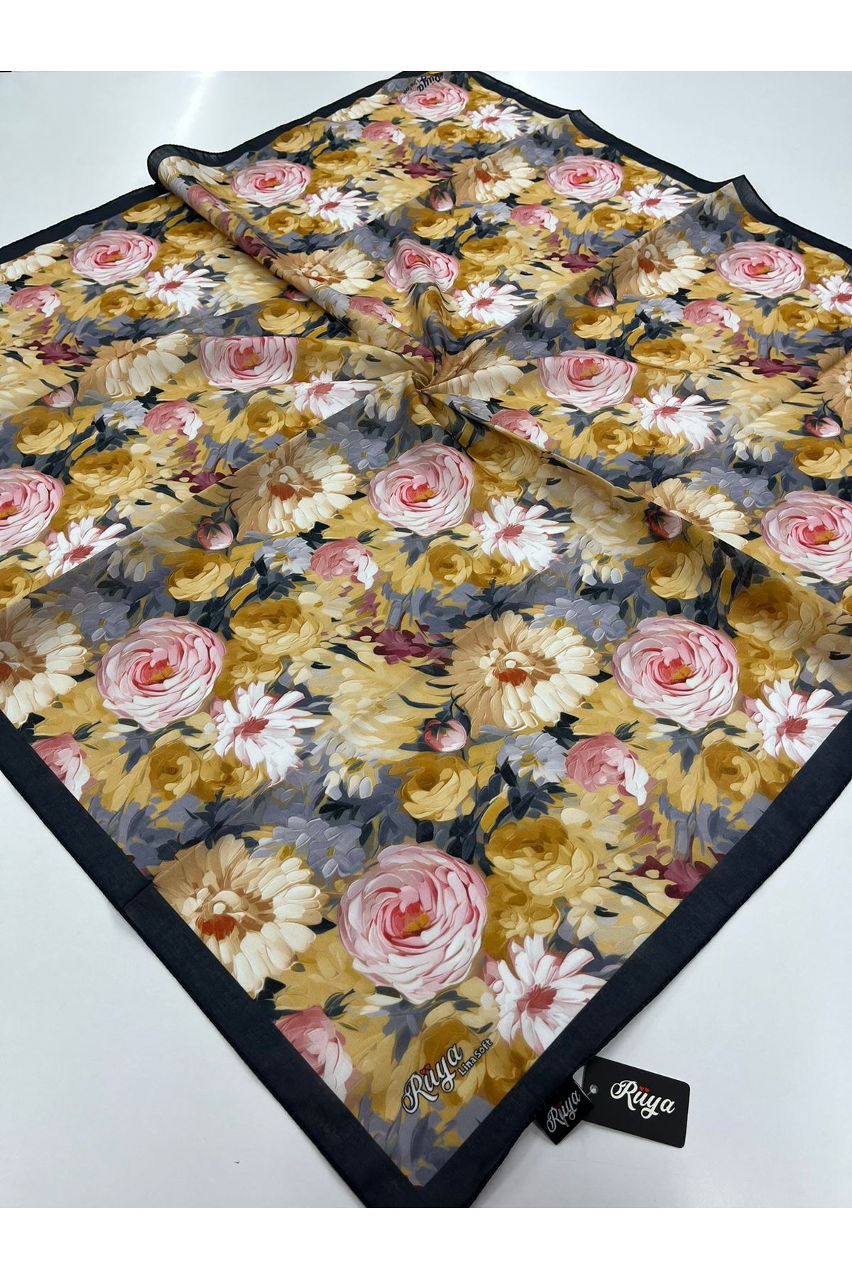 Rüya Lina Şakayık Desen Soft Eşarp