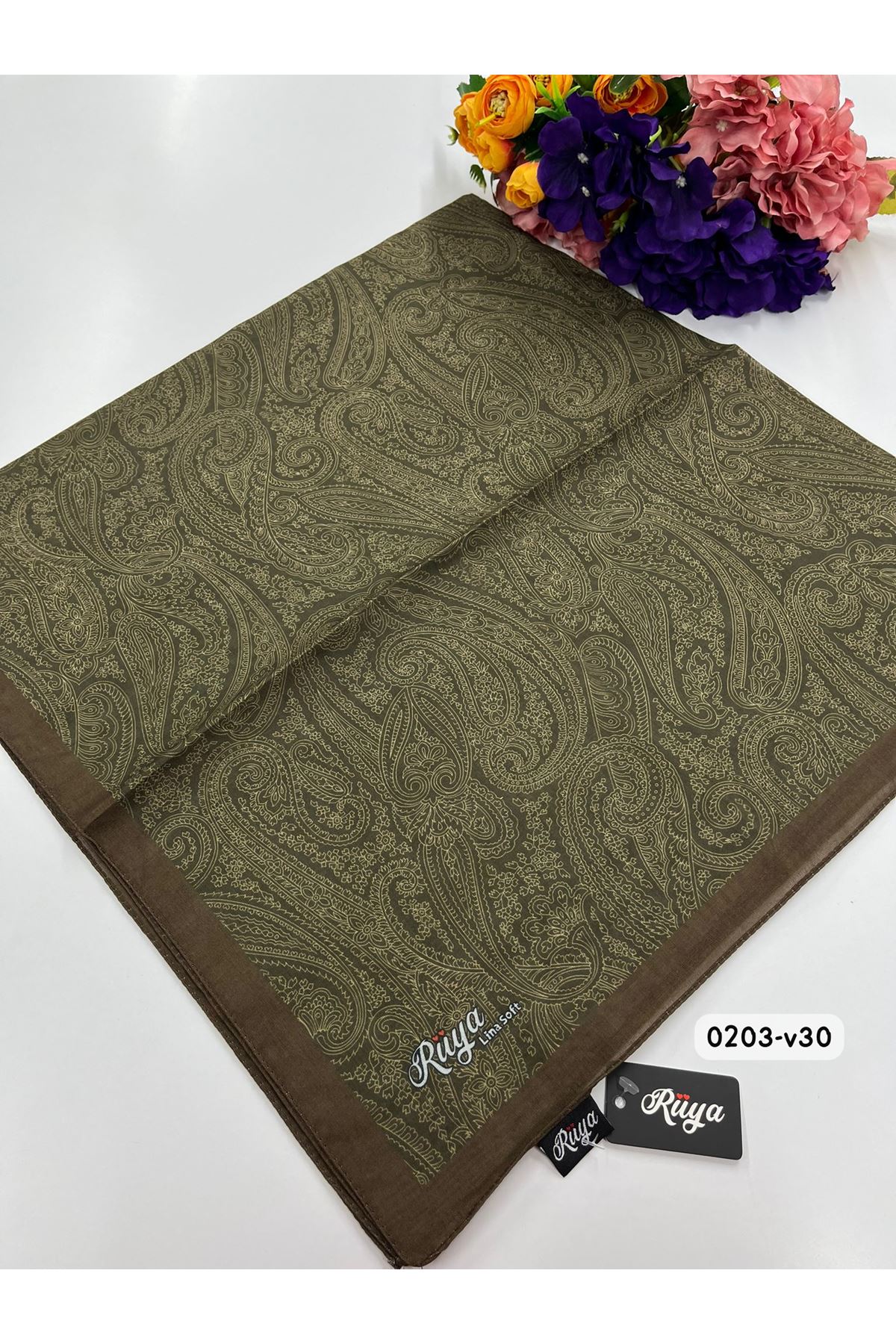 Rüya Lina Etnik Desen Soft Eşarp Kod: 0203 - V30  