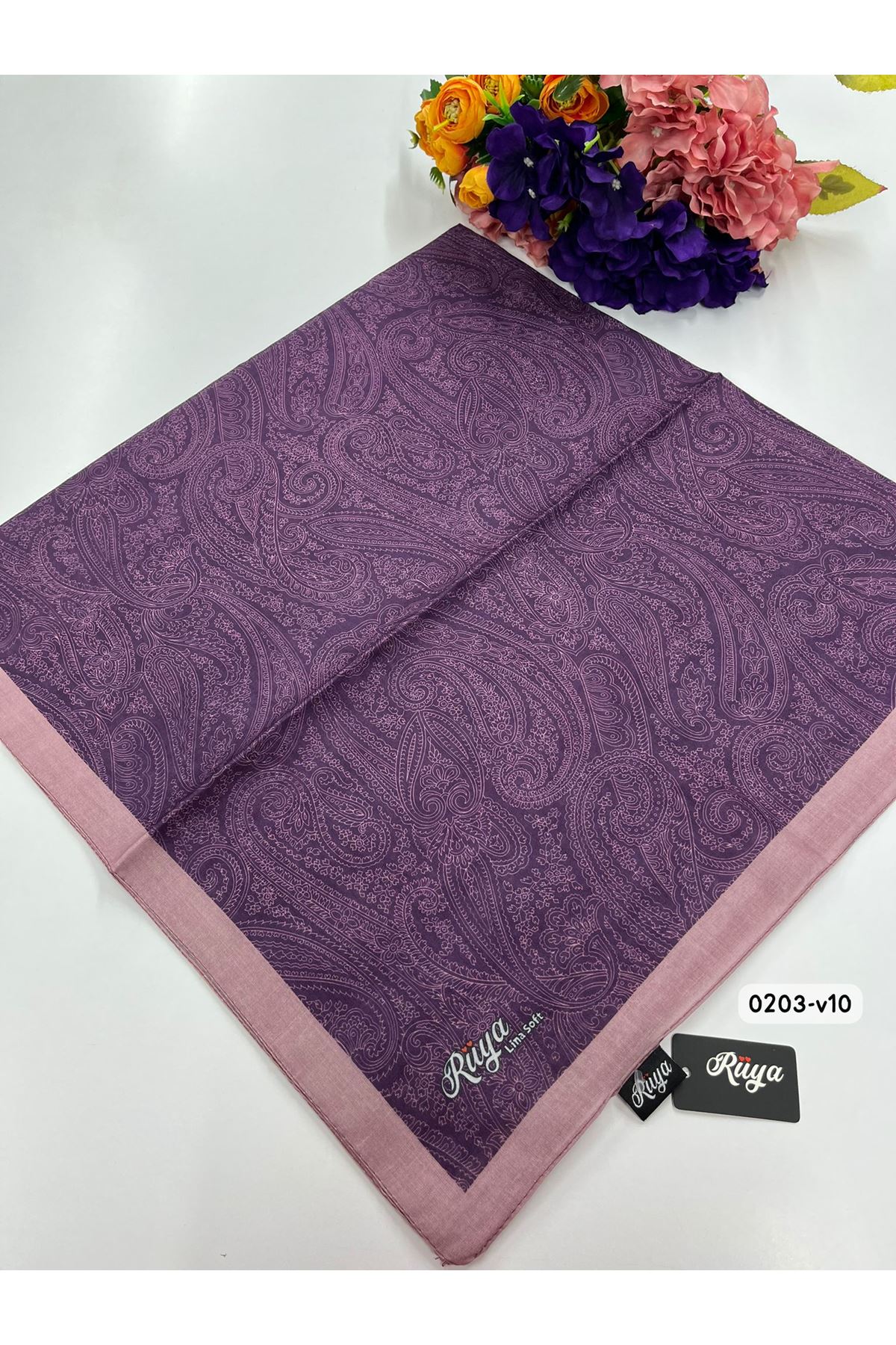 Rüya Lina Etnik Desen Soft Eşarp Kod: 0203 - V10