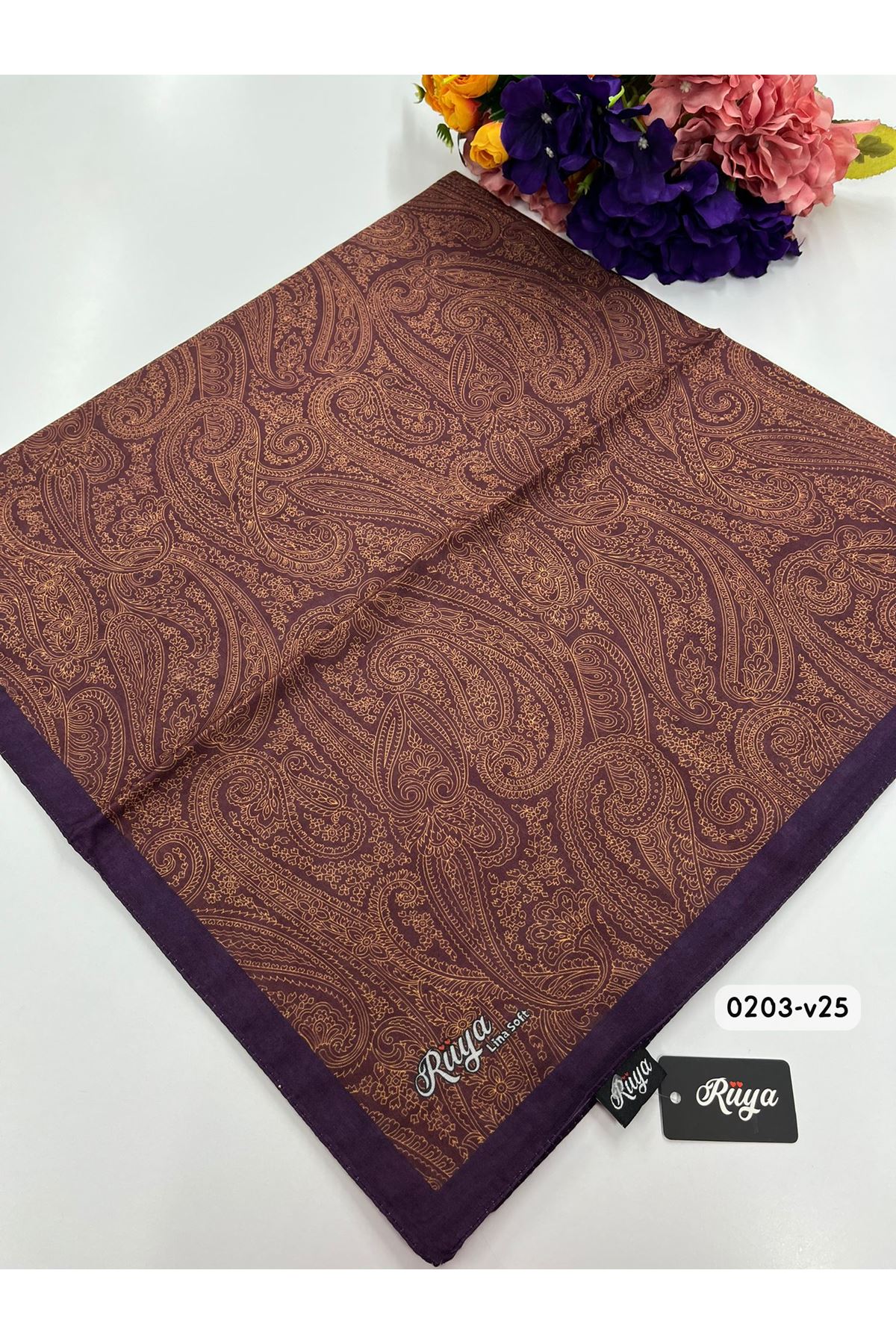 Rüya Lina Etnik Desen Soft Eşarp Kod: 0203 - V25 