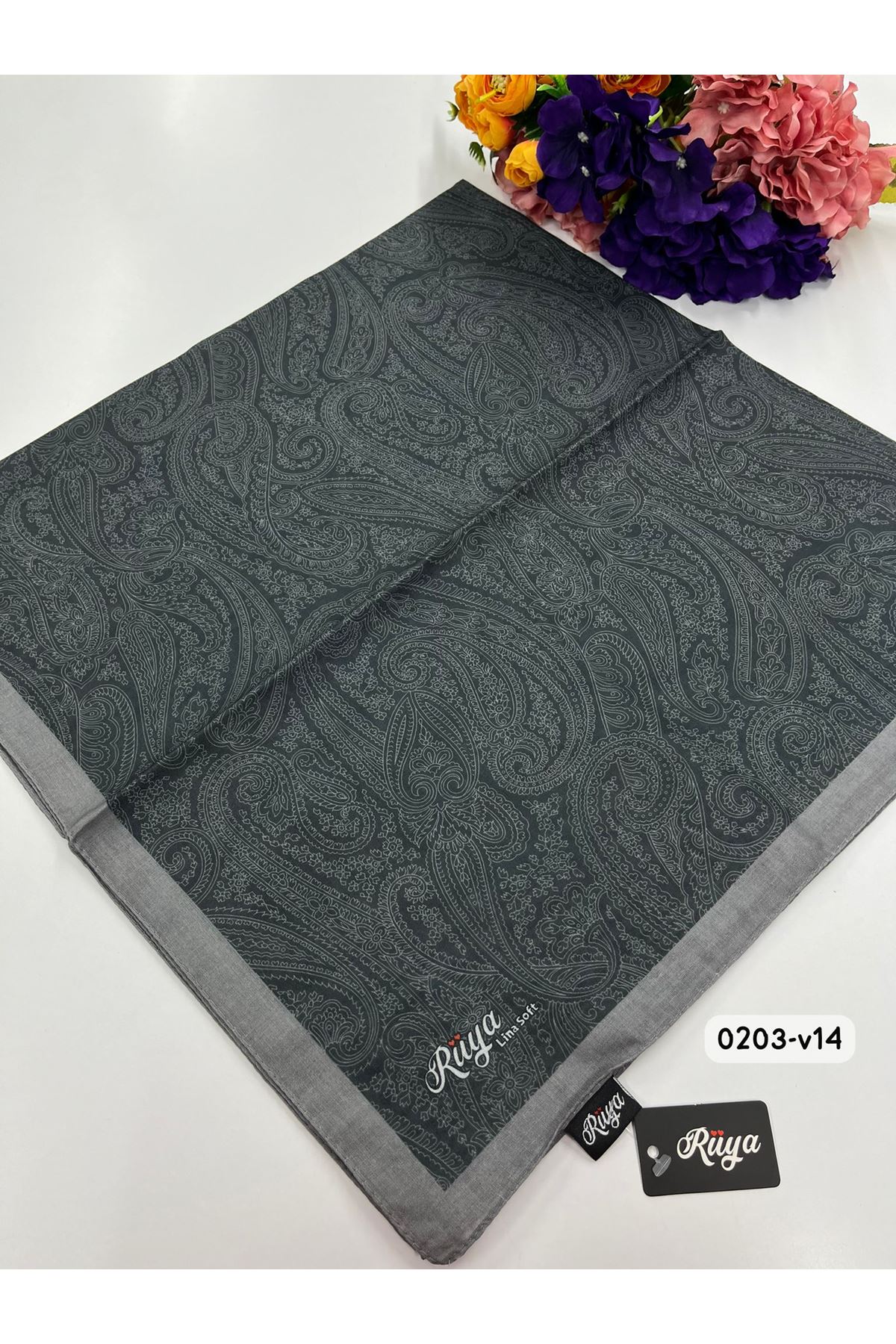 Rüya Lina Etnik Desen Soft Eşarp Kod: 0203  - V14 