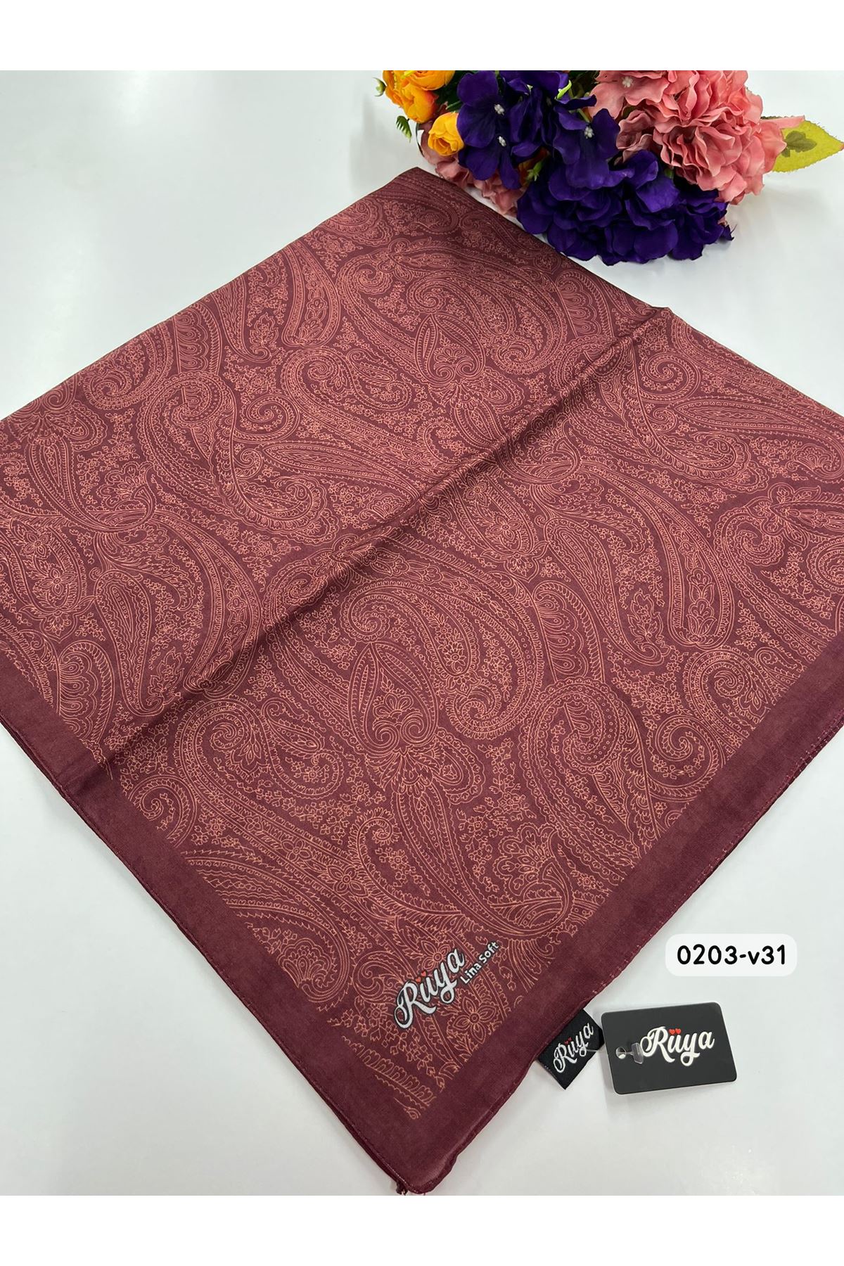 Rüya Lina Etnik Desen Soft Eşarp Kod: 0203  - V31 