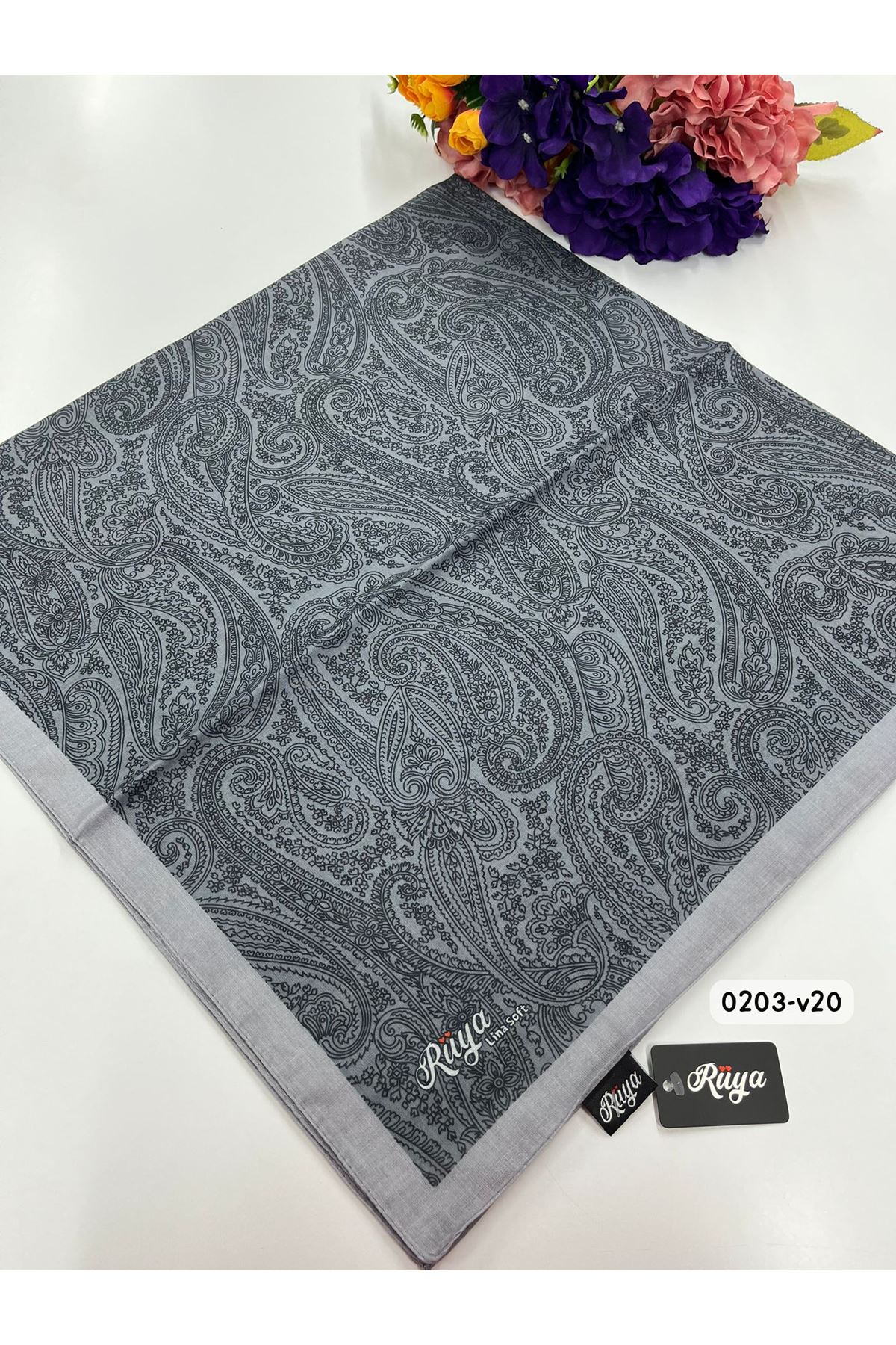 Rüya Lina Etnik Desen Soft Eşarp Kod: 0203  - V20