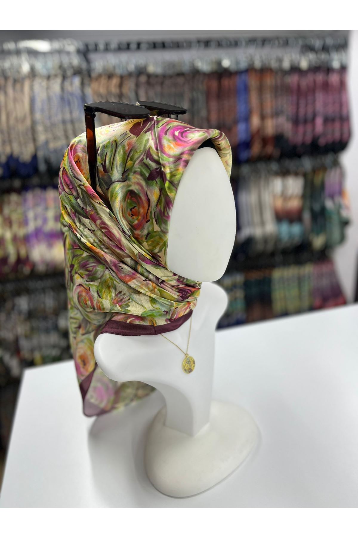 Ortanca Modeli Pırıltı Eşarp 6721 