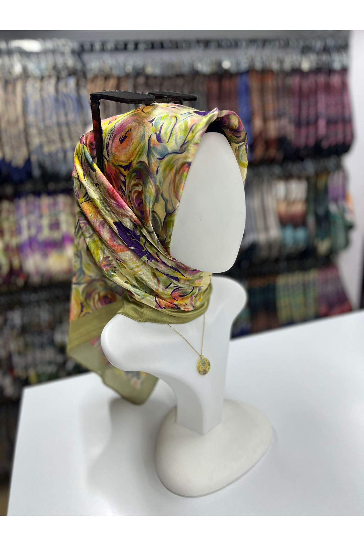 Ortanca Modeli Pırıltı Eşarp 6721