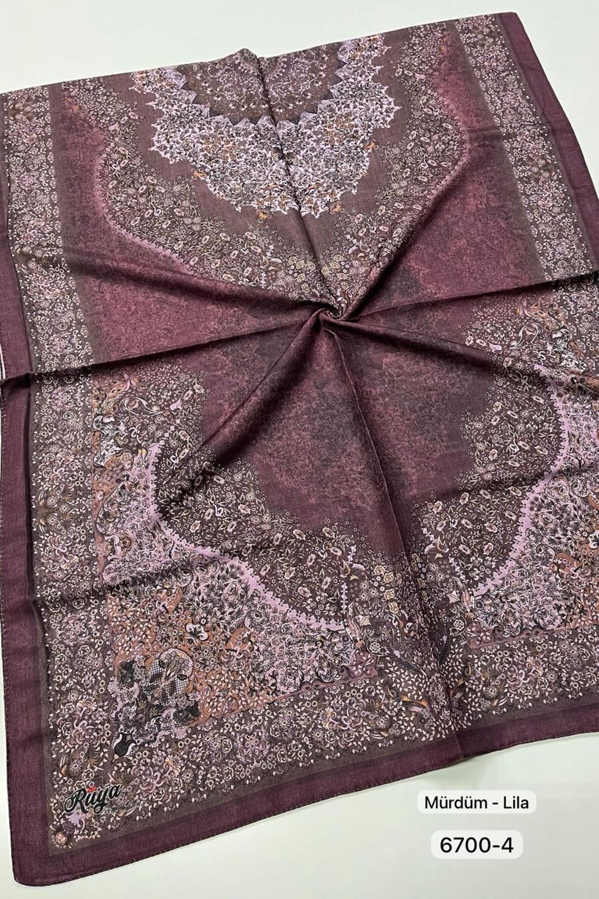 Rüya Organik Şal Kod:6700-4 (Mürdüm Lila) 
