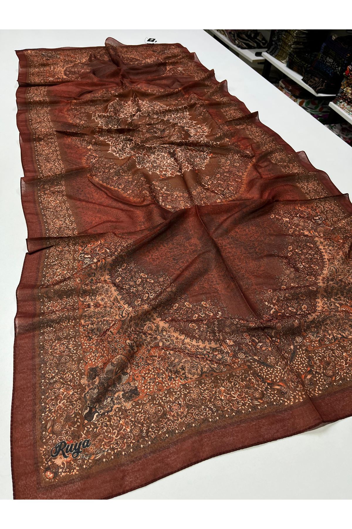 Rüya Organik Şal Kod:6700-9 (Kiremit)