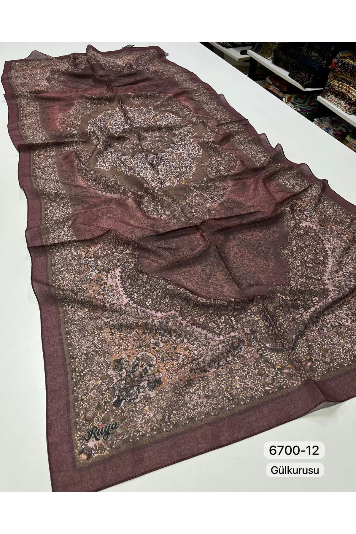 Rüya Organik Şal Kod:6700-12 (Gülkurusu) 