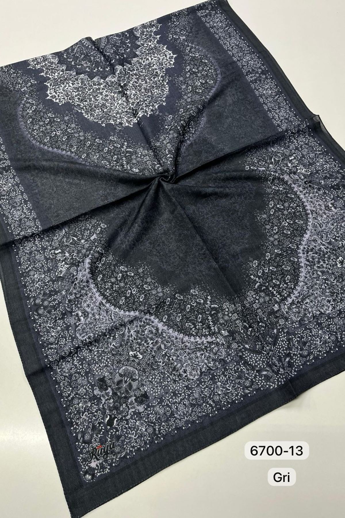 Rüya Organik Şal Kod:6700-13 (Gri) 