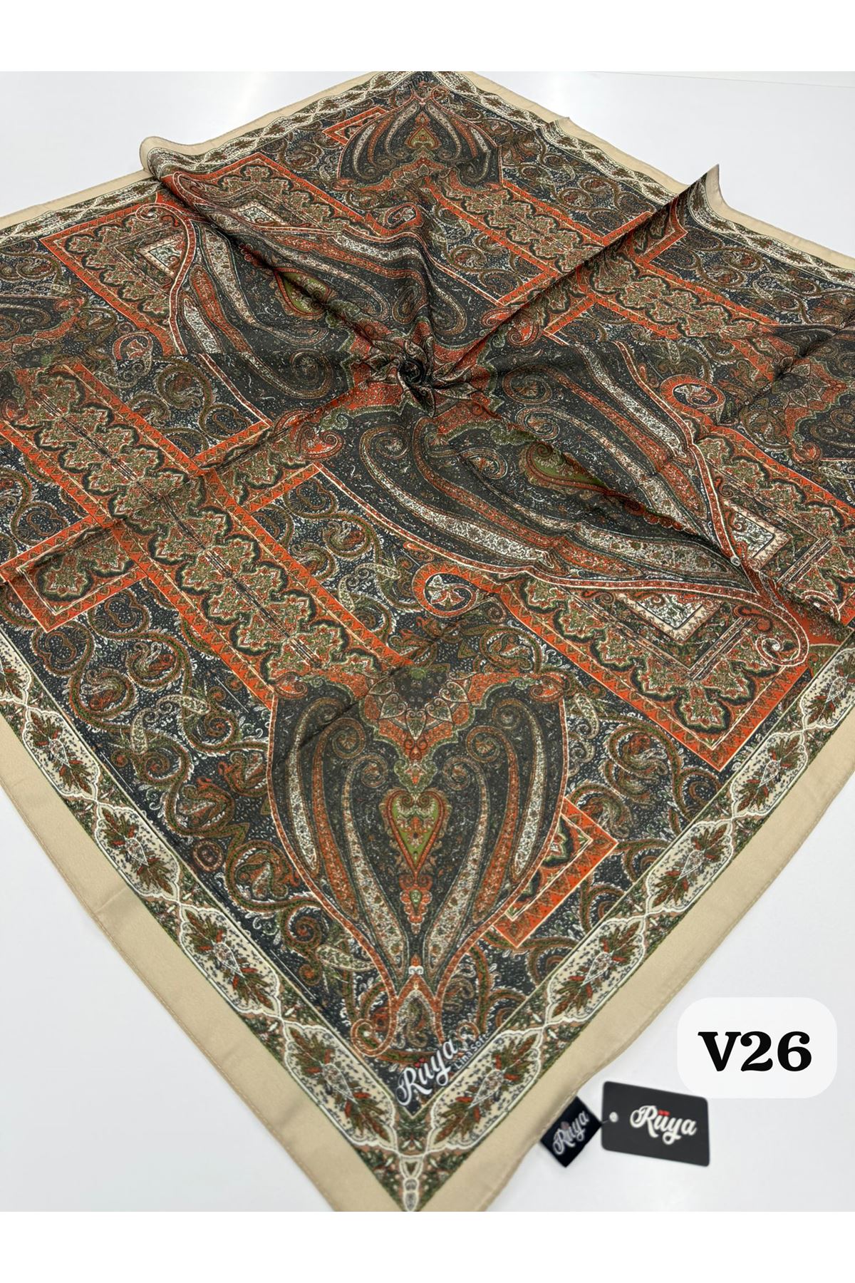 Rüya Lina Etnik Desen Soft Eşarp Kod: 0071 - V26