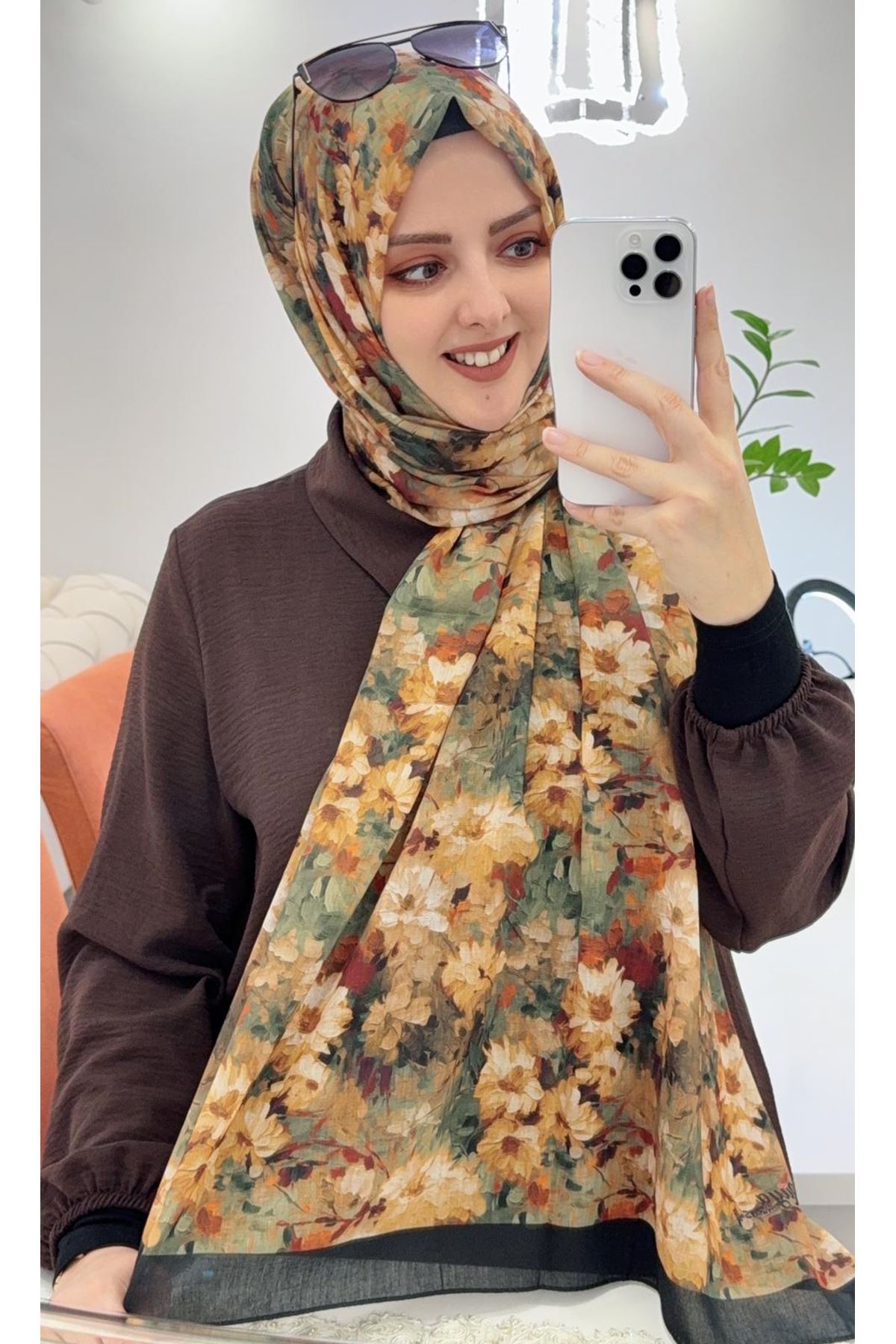  Çiçek Desen Rüya Aura Soft Şal 