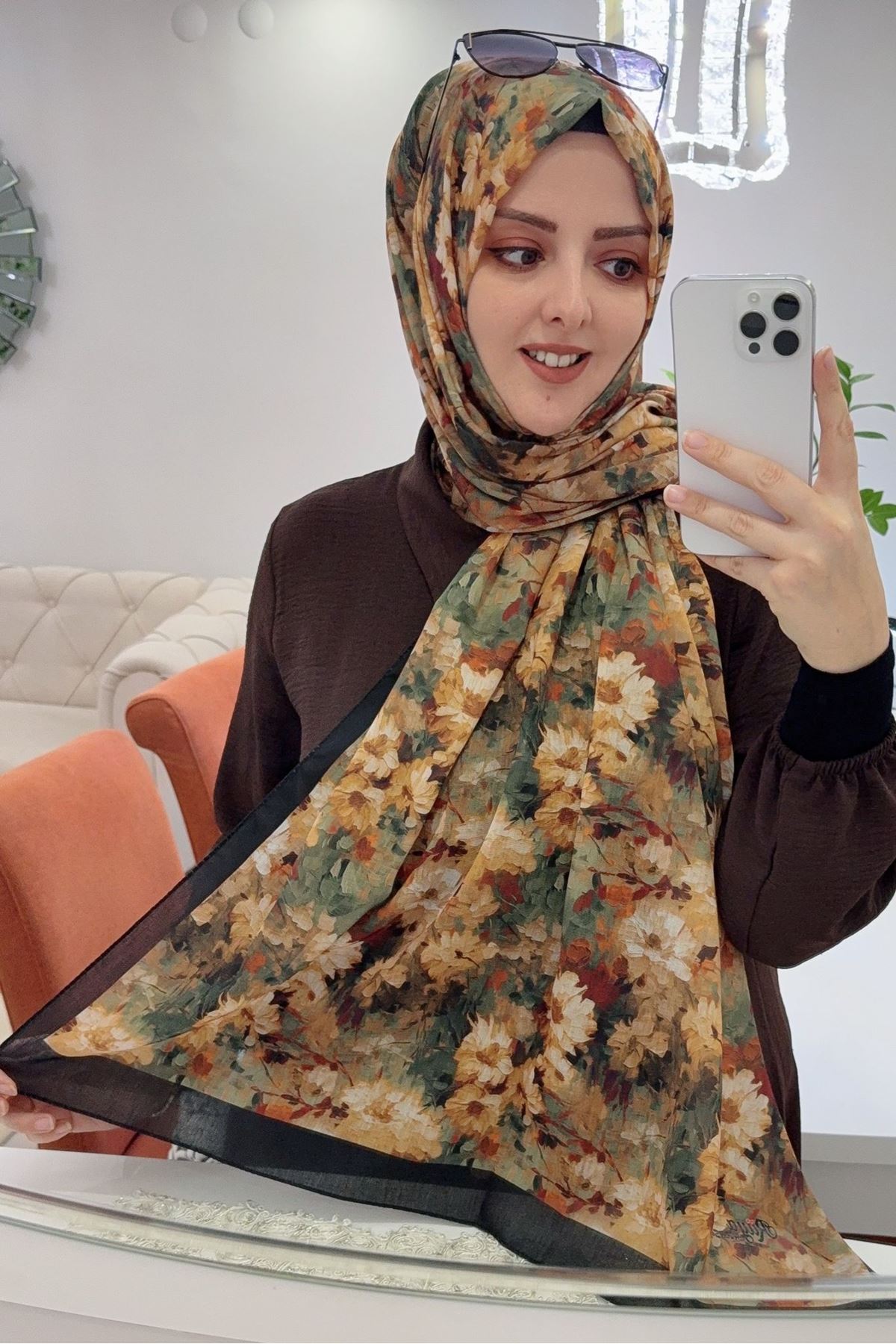  Çiçek Desen Rüya Aura Soft Şal 