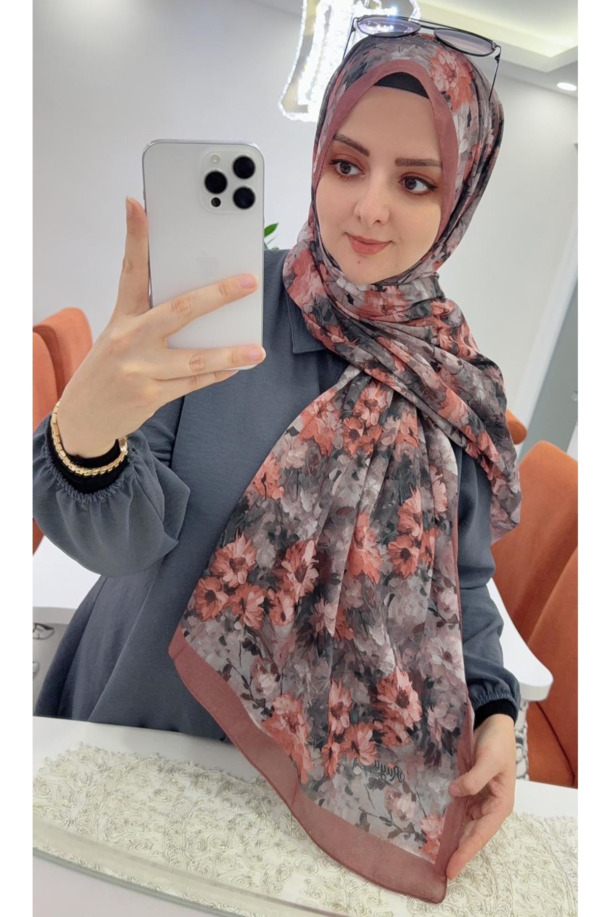  Çiçek Desen Rüya Aura Soft Şal 