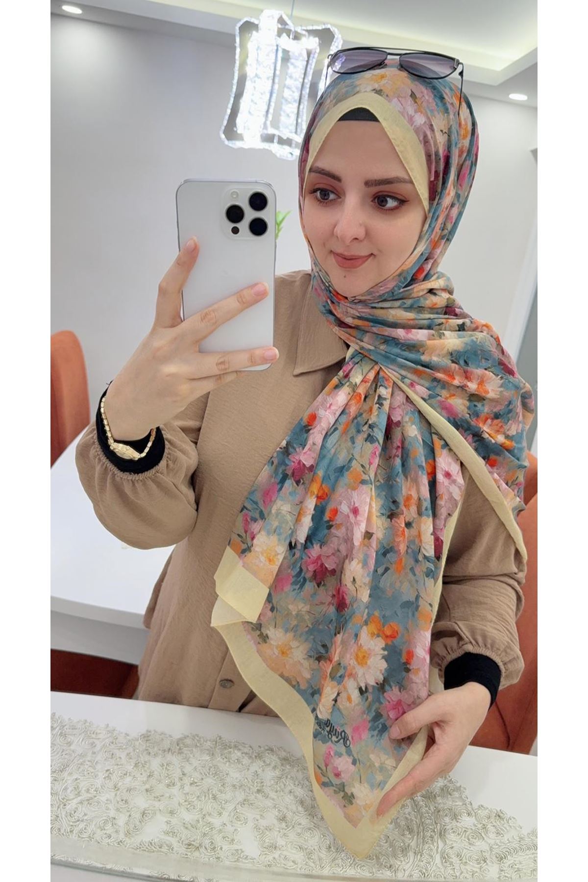  Çiçek Desen Rüya Aura Soft Şal  