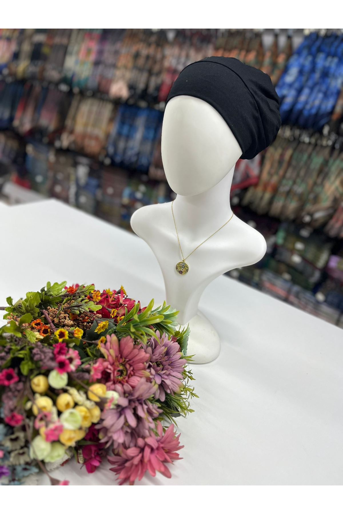 Likralı Geçme Bone Siyah 