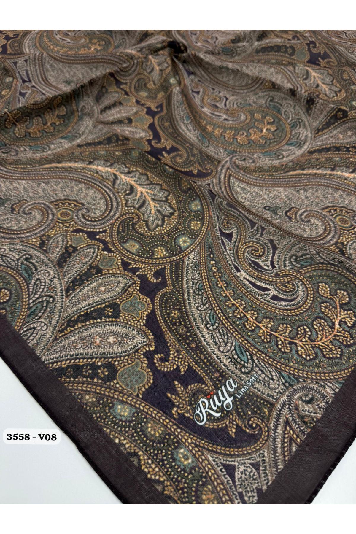 Rüya Lina Etnik Desen Soft Eşarp Kod: 3558 - V08