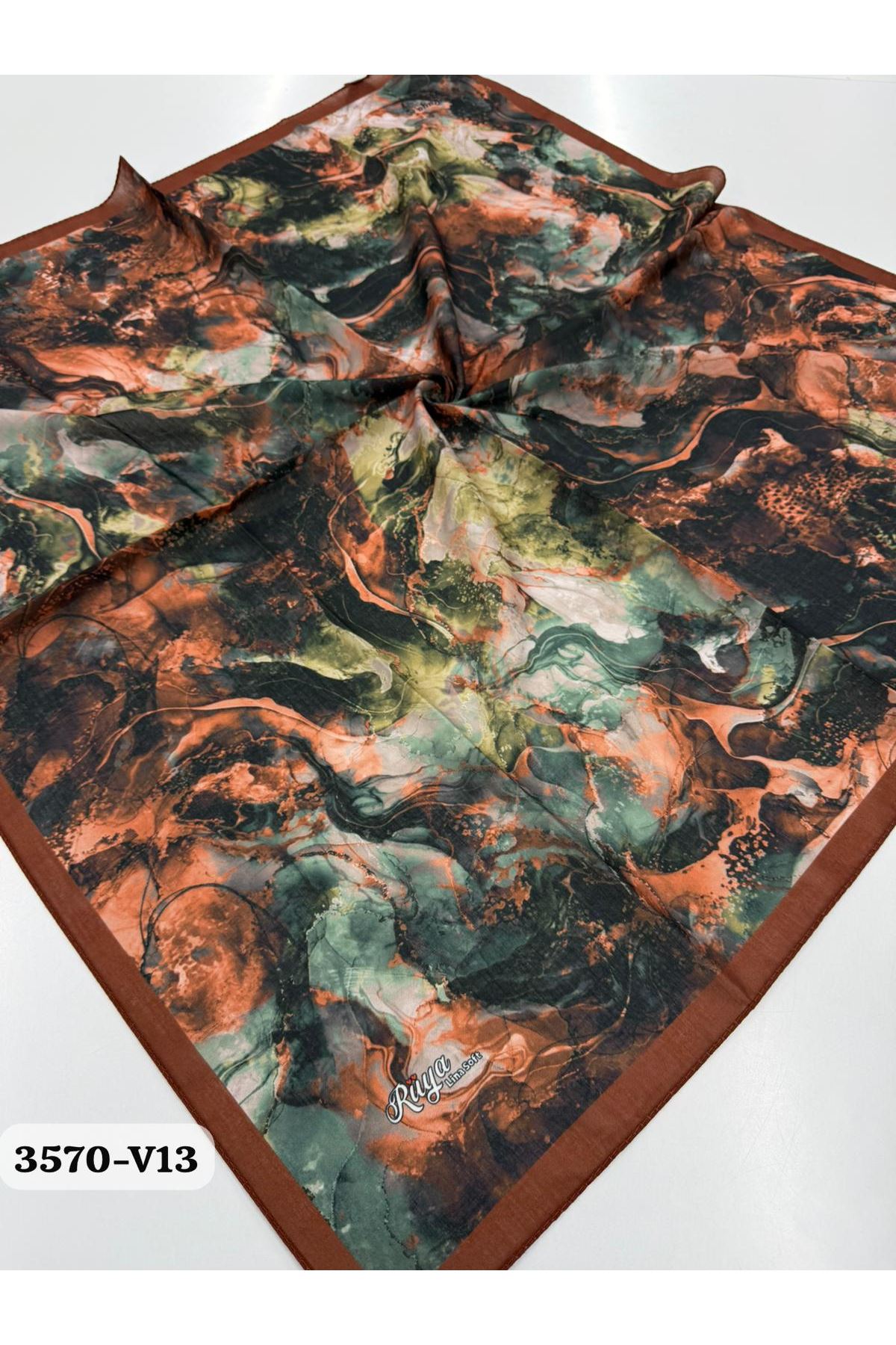 Rüya Lina Alsu Desen Soft Eşarp Kod: 3570 - V13