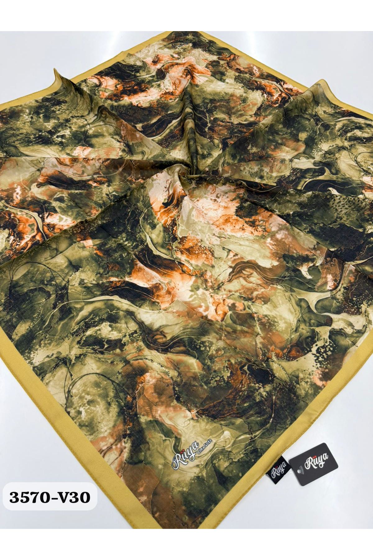 Rüya Lina Alsu Desen Soft Eşarp Kod: 3570 - V30