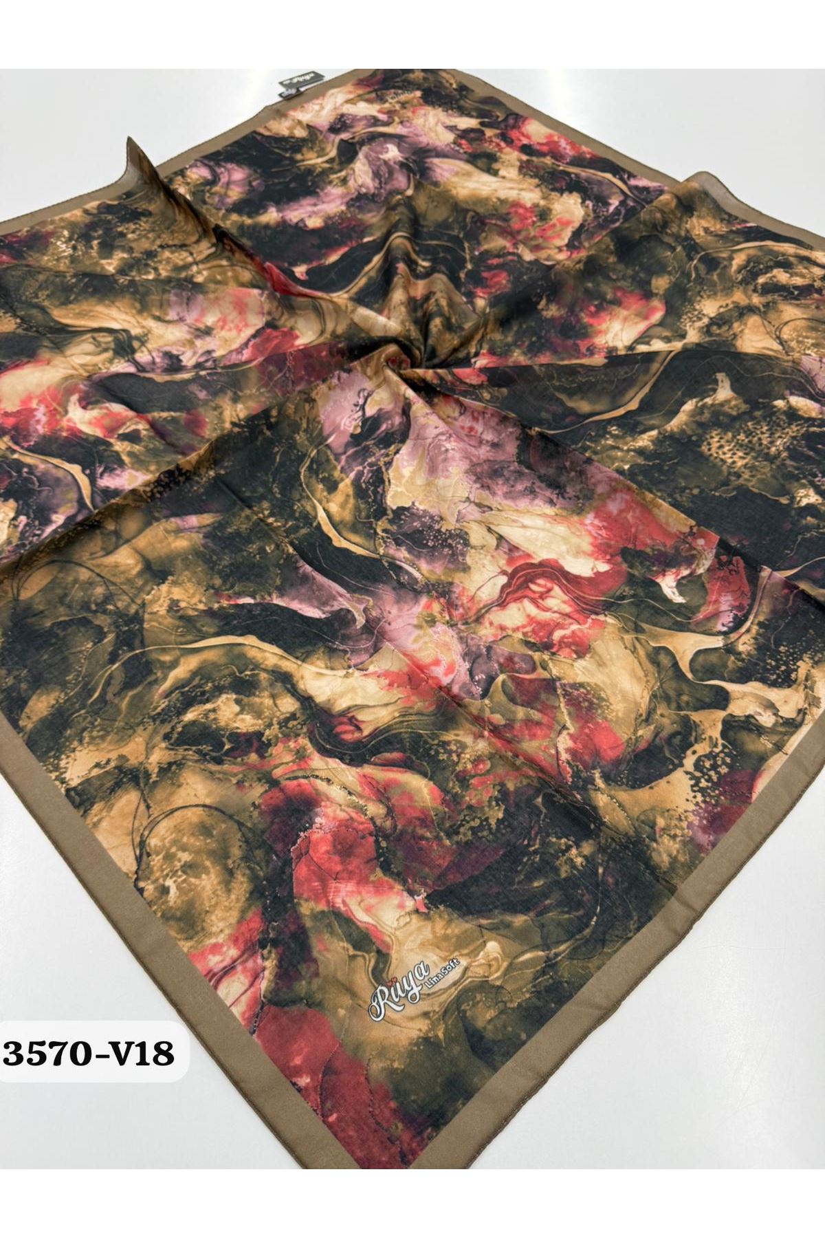 Rüya Lina Alsu Desen Soft Eşarp Kod: 3570 - V18