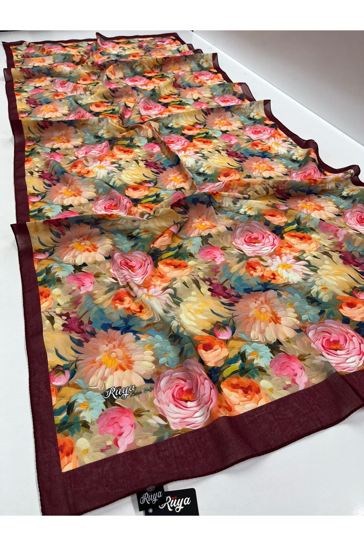 Şakayık Desen Rüya Aura Soft Şal  