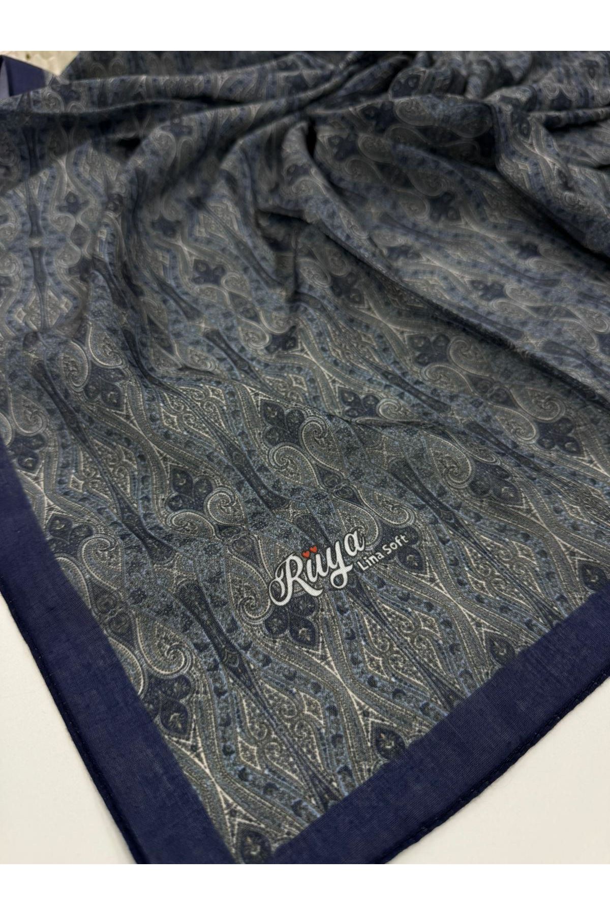 Rüya Lina Minimal Desen Soft Eşarp (Lacivert)