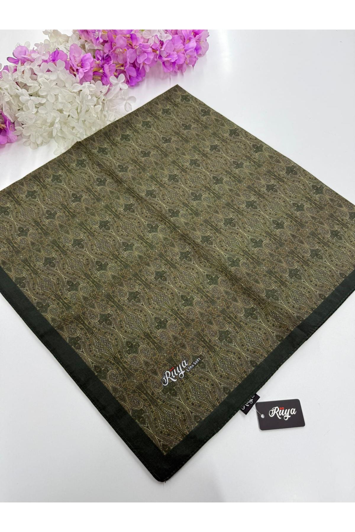 Rüya Lina Minimal Desen Soft Eşarp (Yeşil)