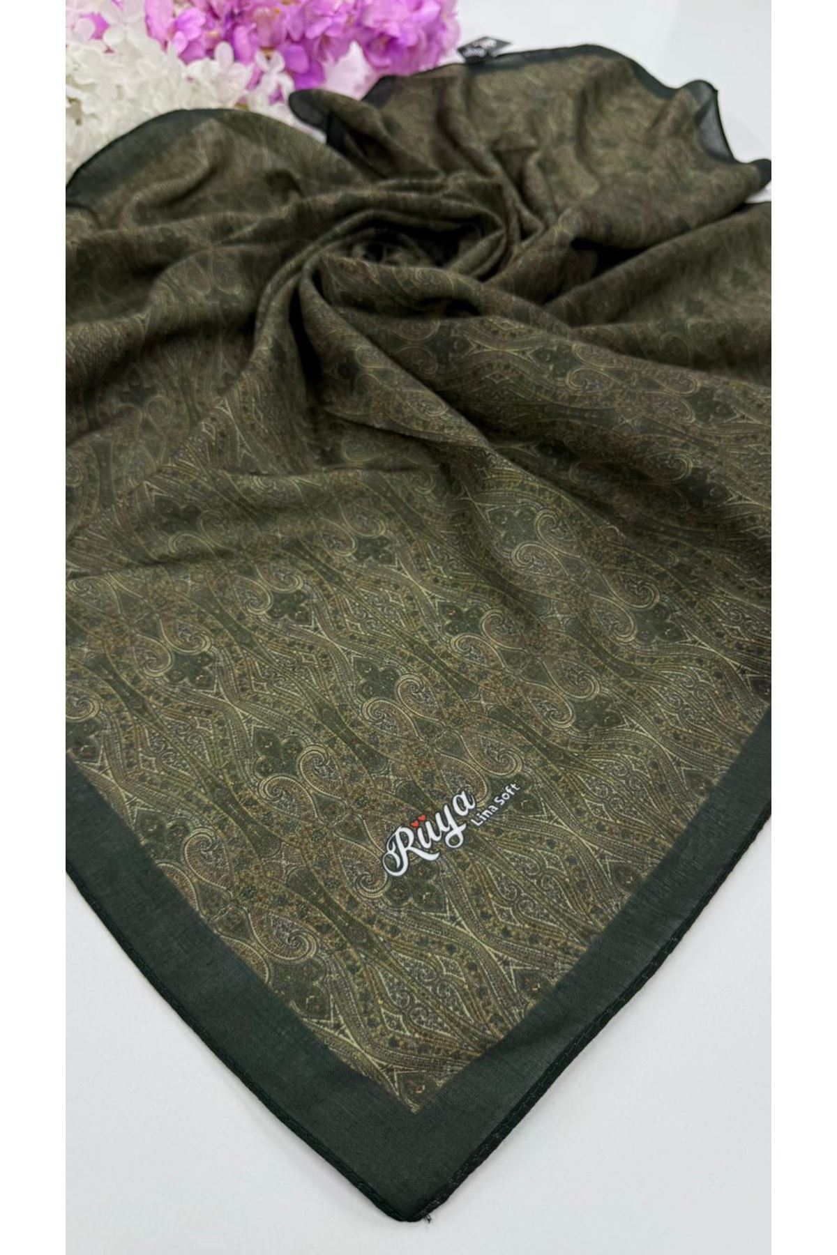 Rüya Lina Minimal Desen Soft Eşarp (Yeşil)