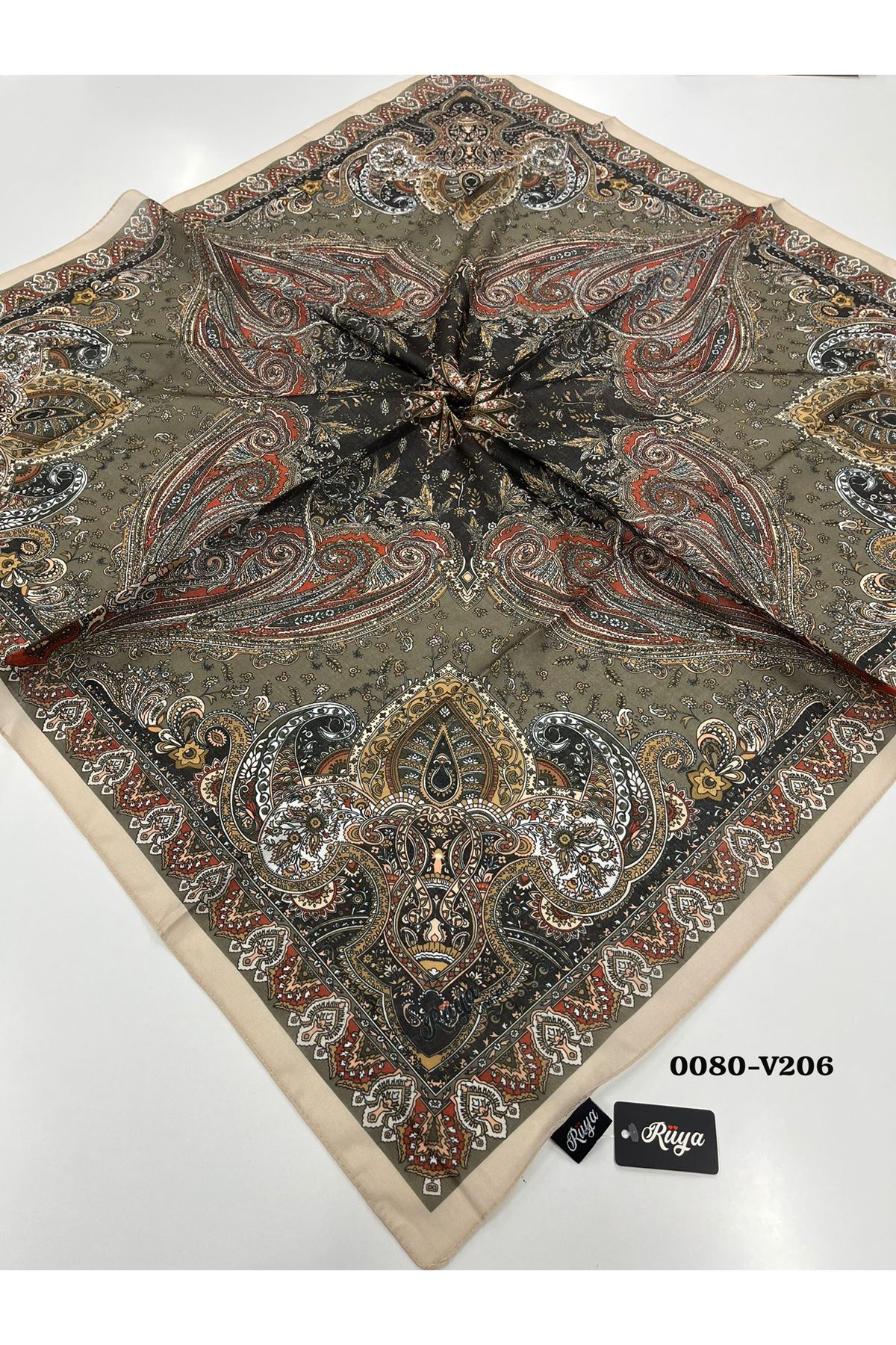 Rüya Lina Etnik Desen Soft Eşarp Kod: 0080 - V206